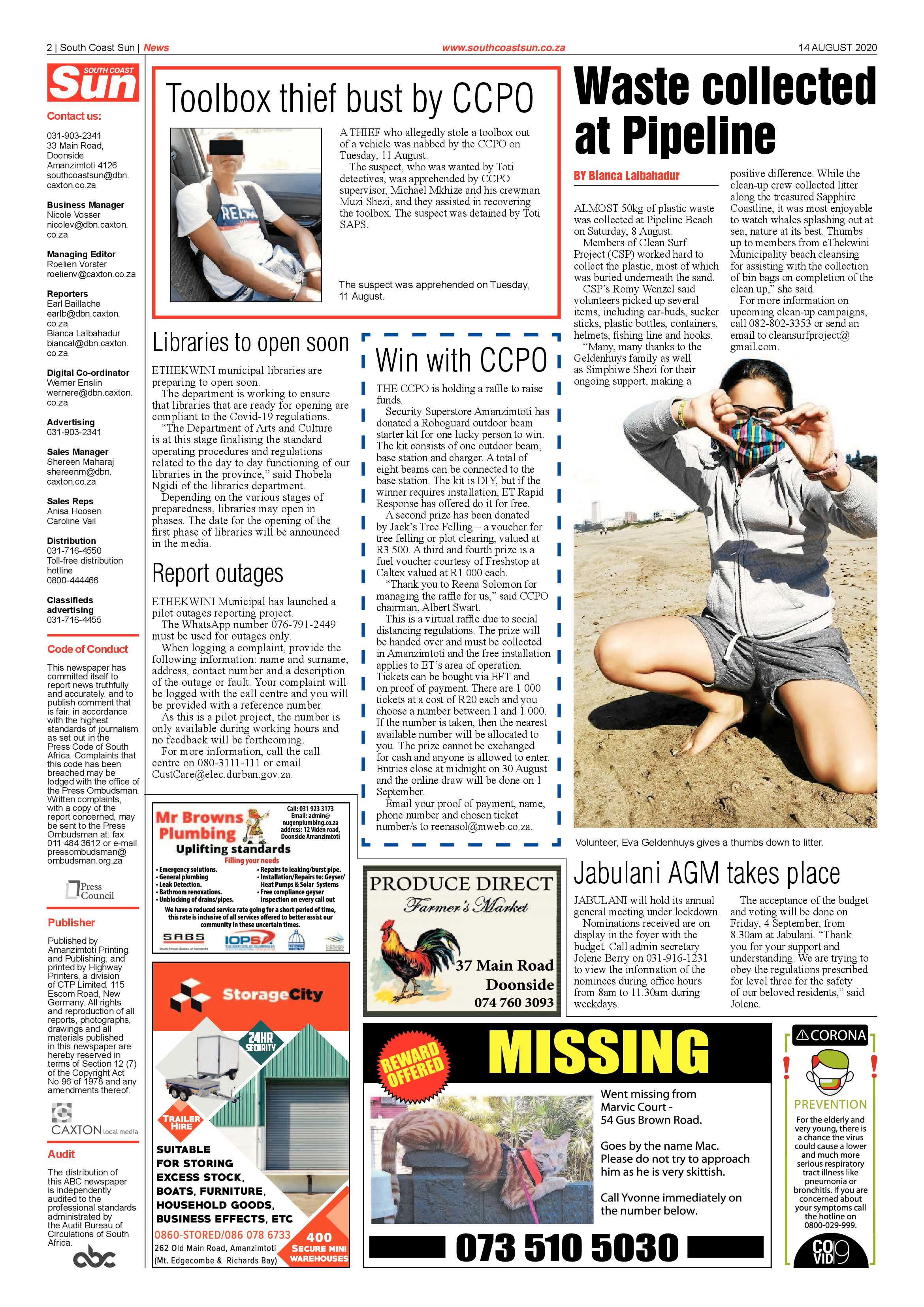 South Coast Sun 14 August 2020 page 2