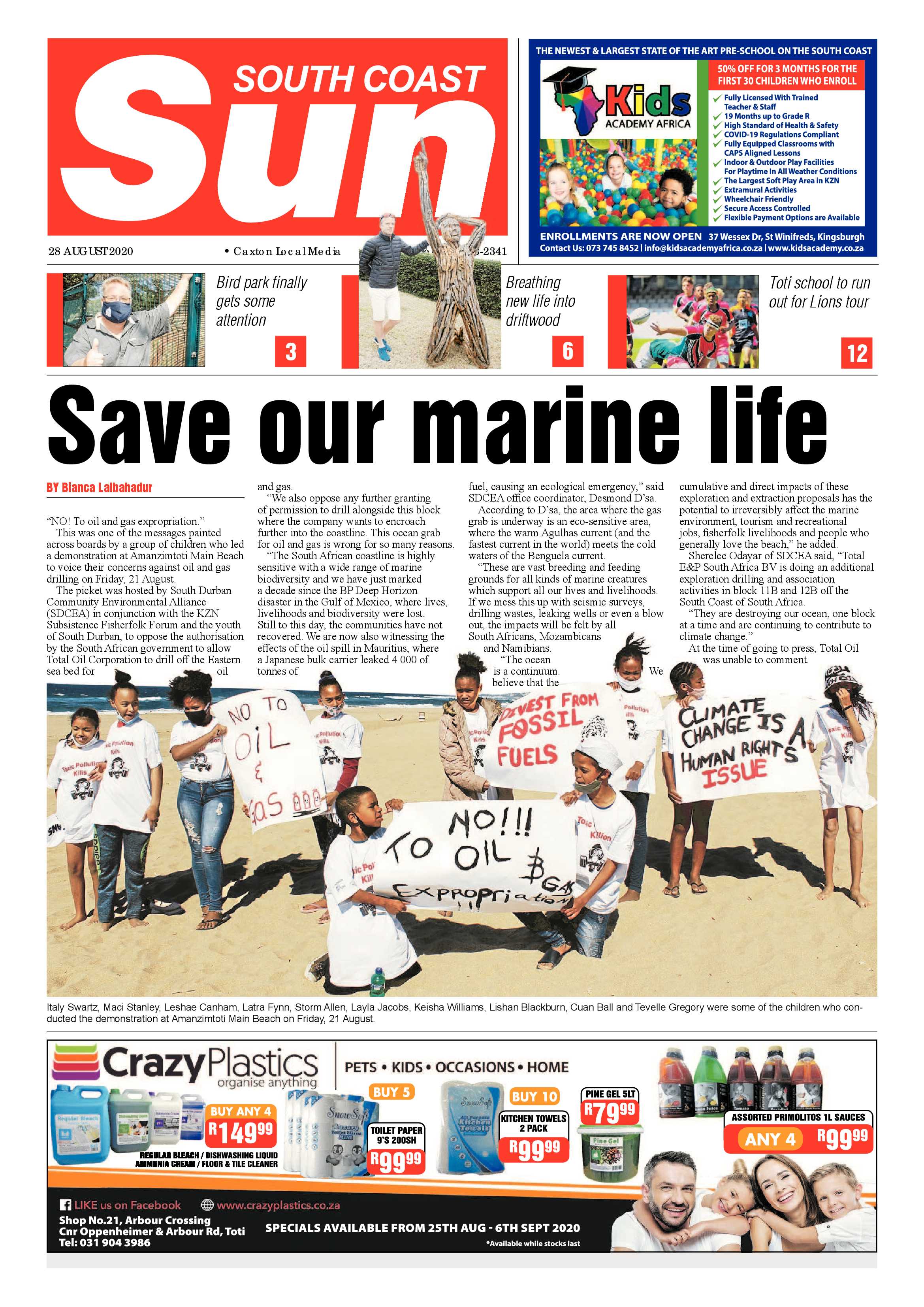 South Coast Sun 28 August 2020 page 1