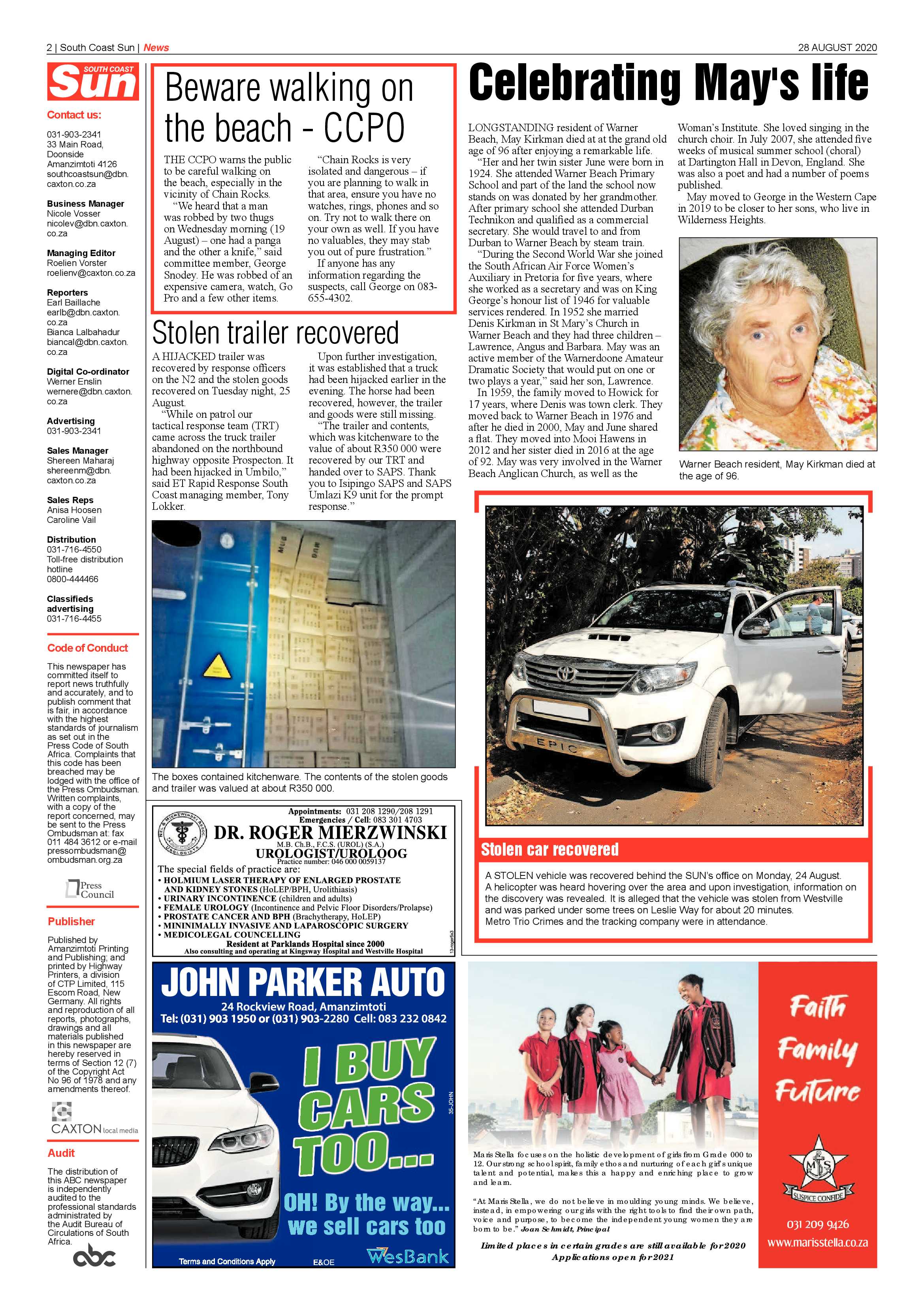 South Coast Sun 28 August 2020 page 2