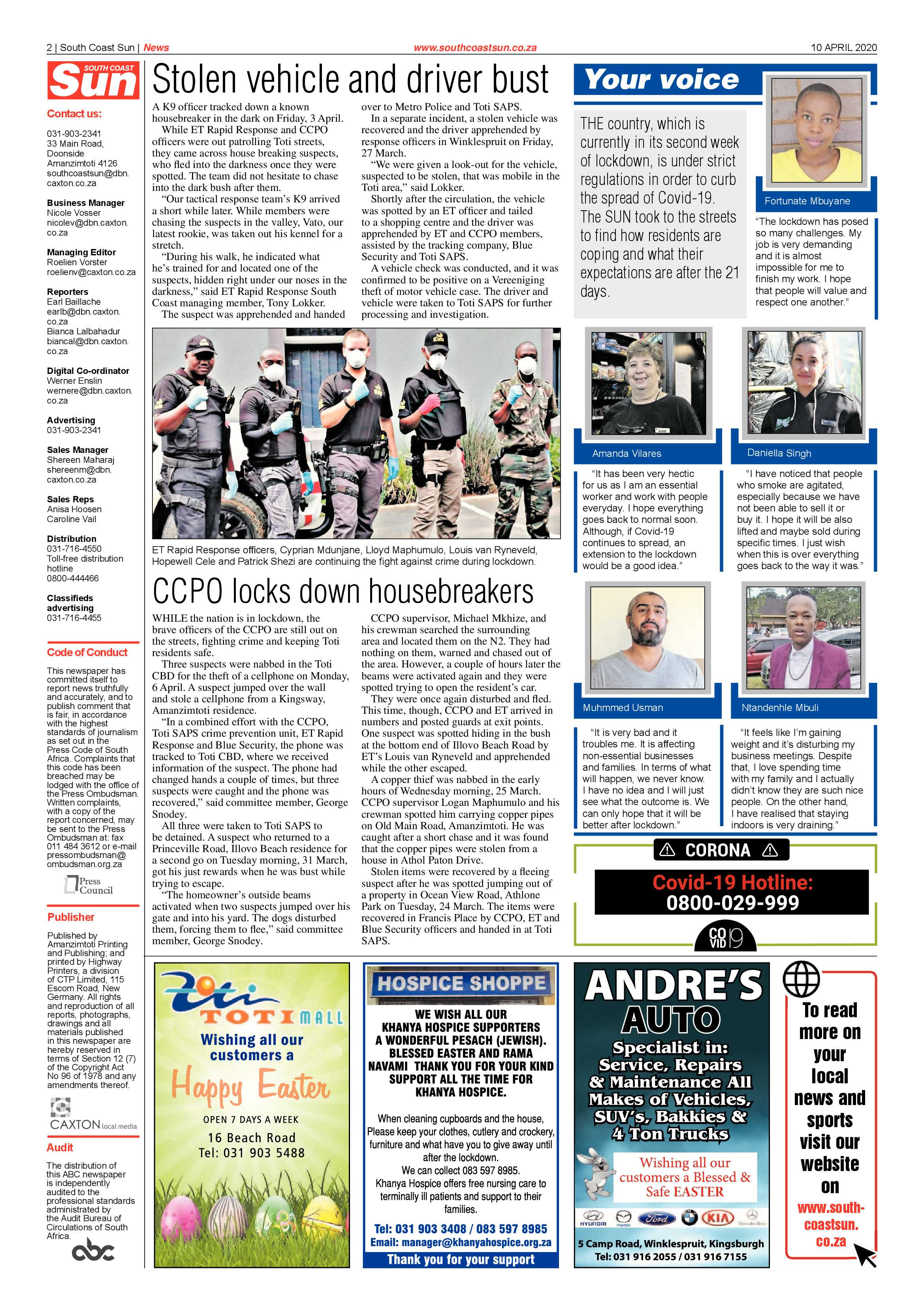 South Coast Sun 10 April 2020 page 2
