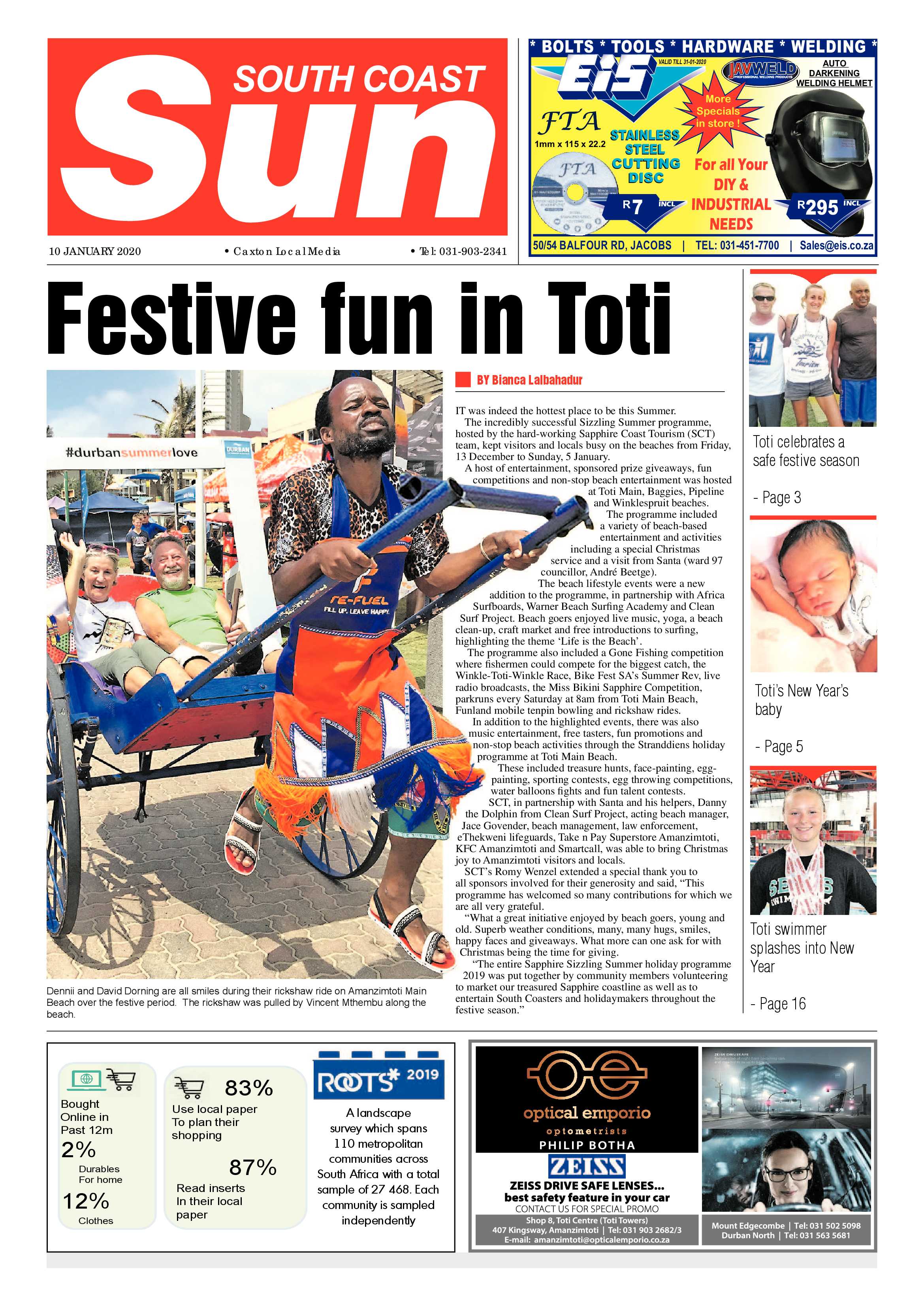 South Coast Sun 10 January 2020 page 1