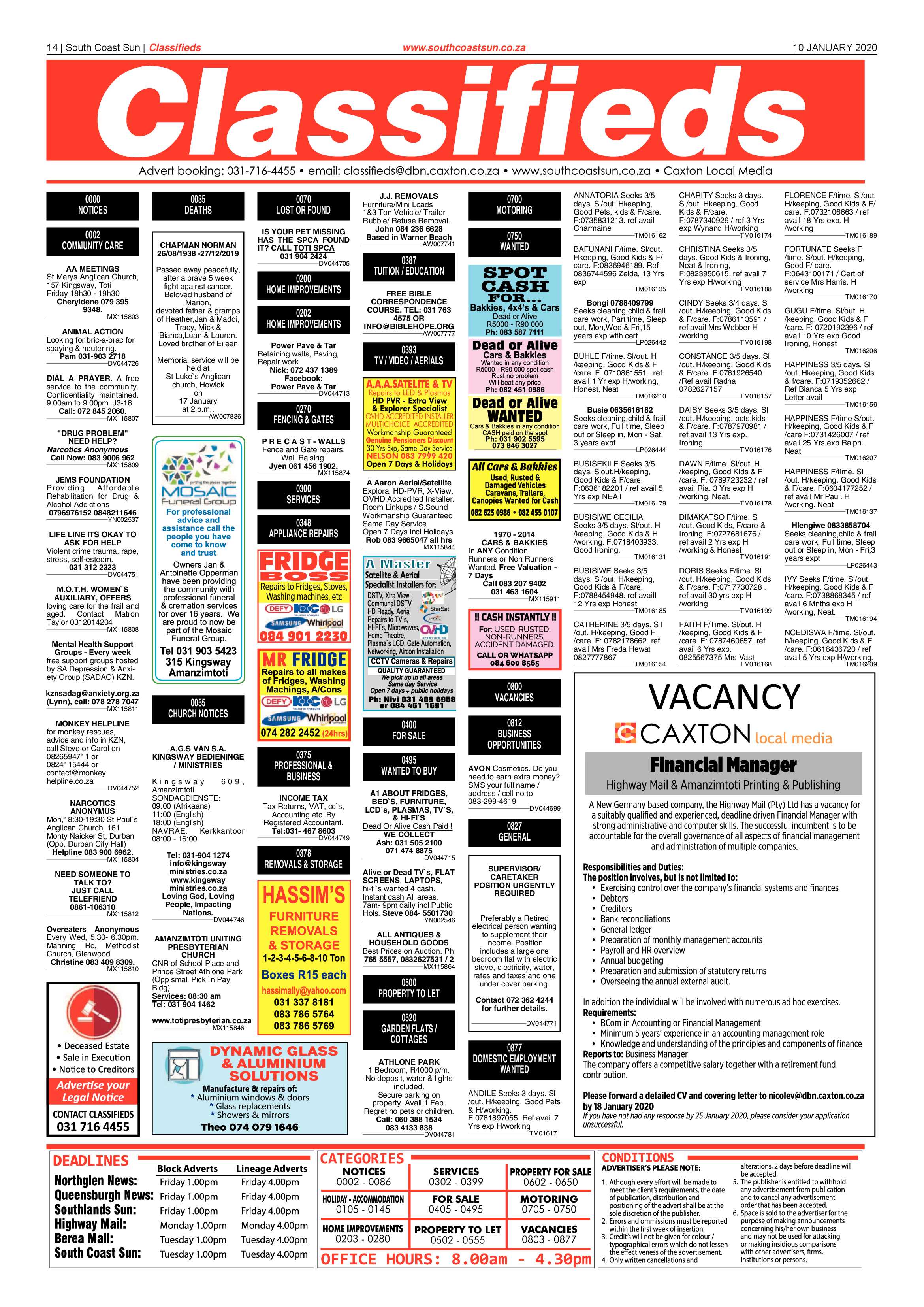 South Coast Sun 10 January 2020 page 14