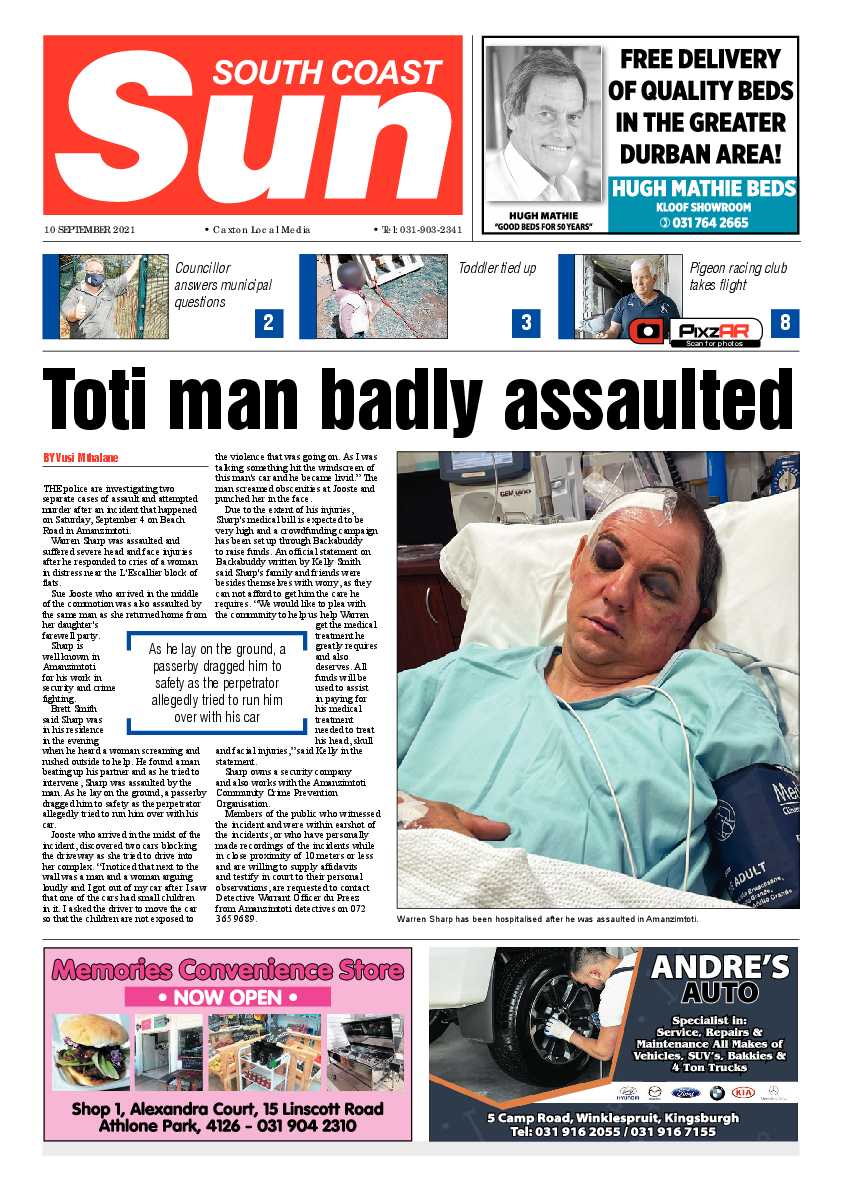 South Coast Sun 10 September 2021 page 1