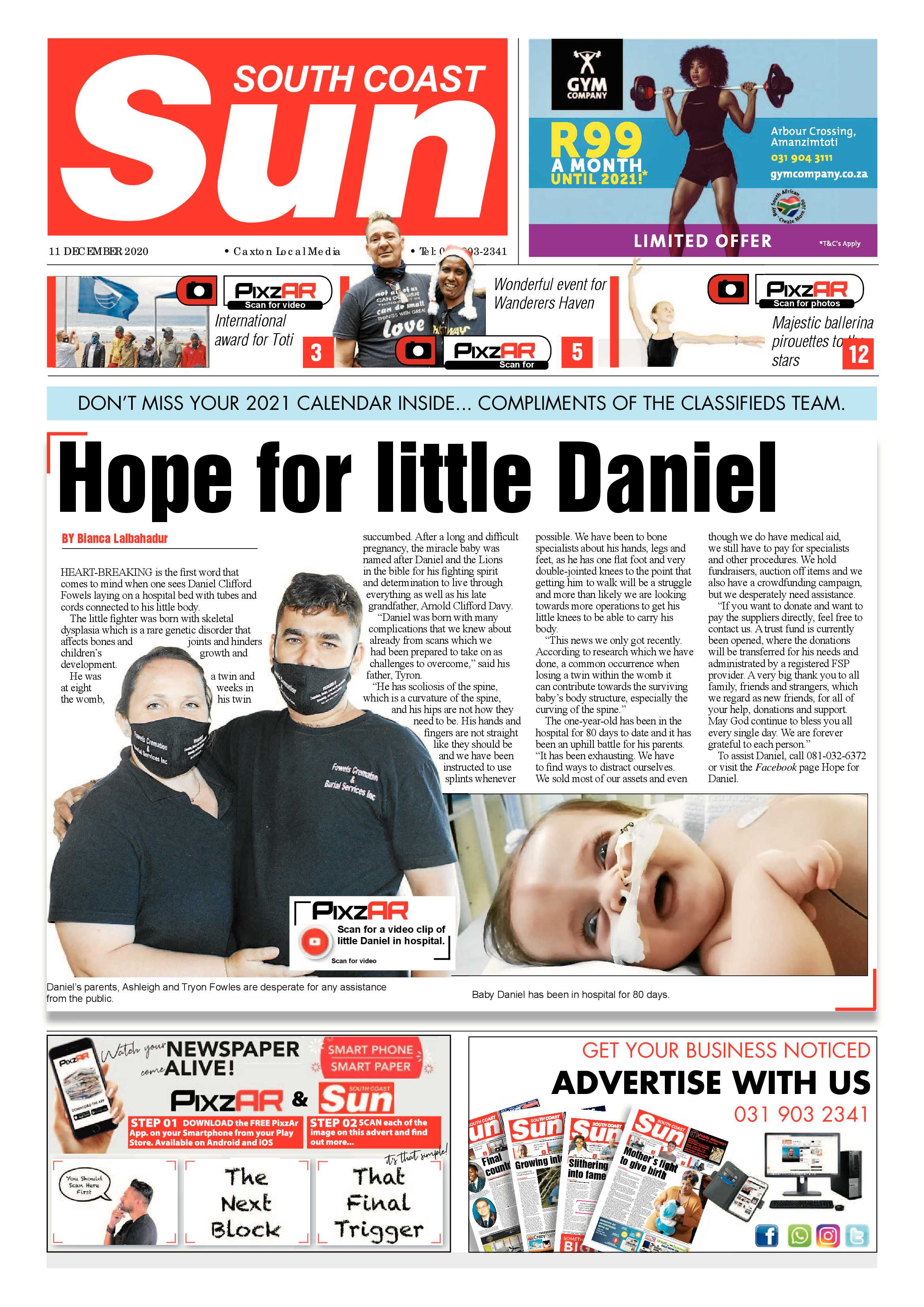 South Coast Sun 11 December 2020 page 1