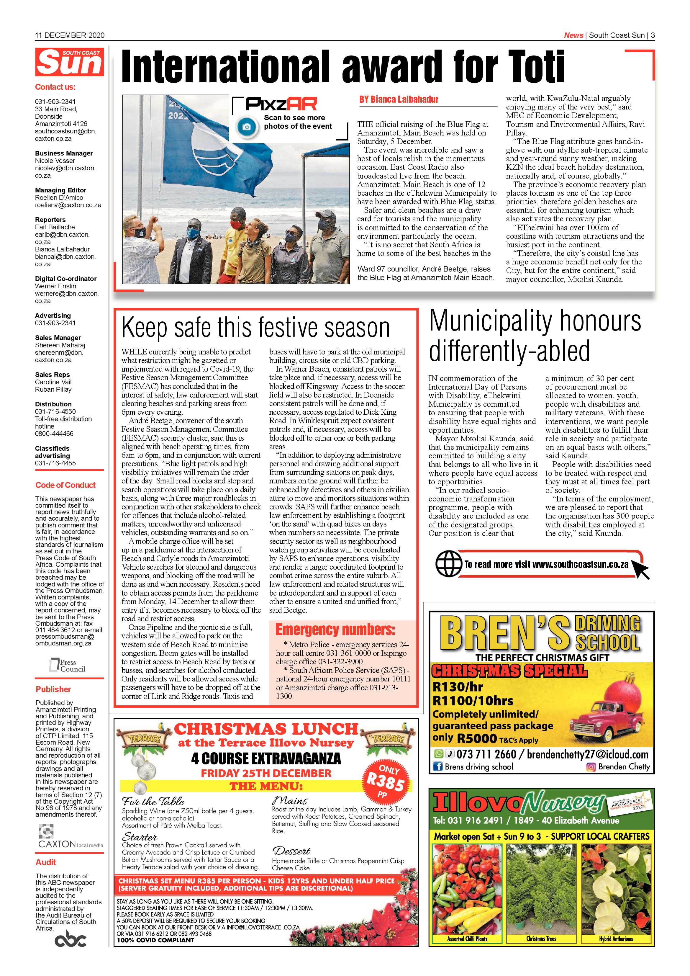 South Coast Sun 11 December 2020 page 3