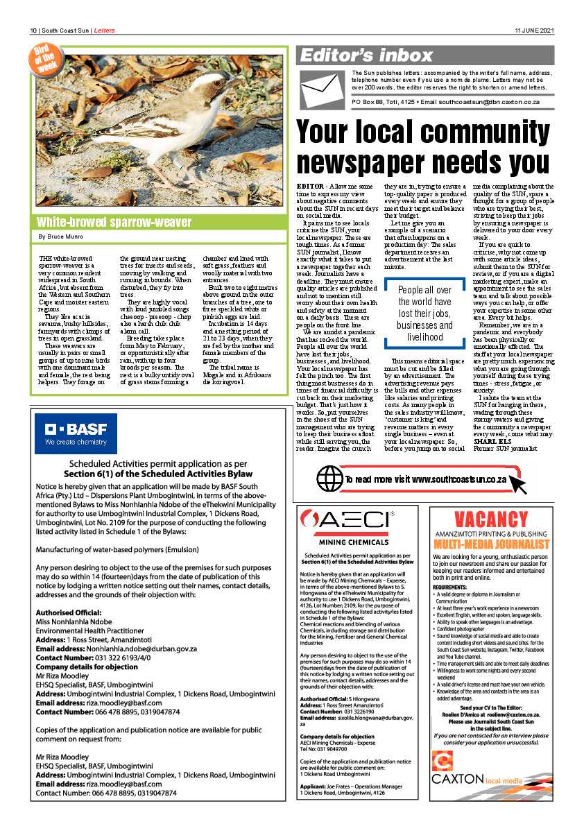 South Coast Sun 11 June 2021 page 10