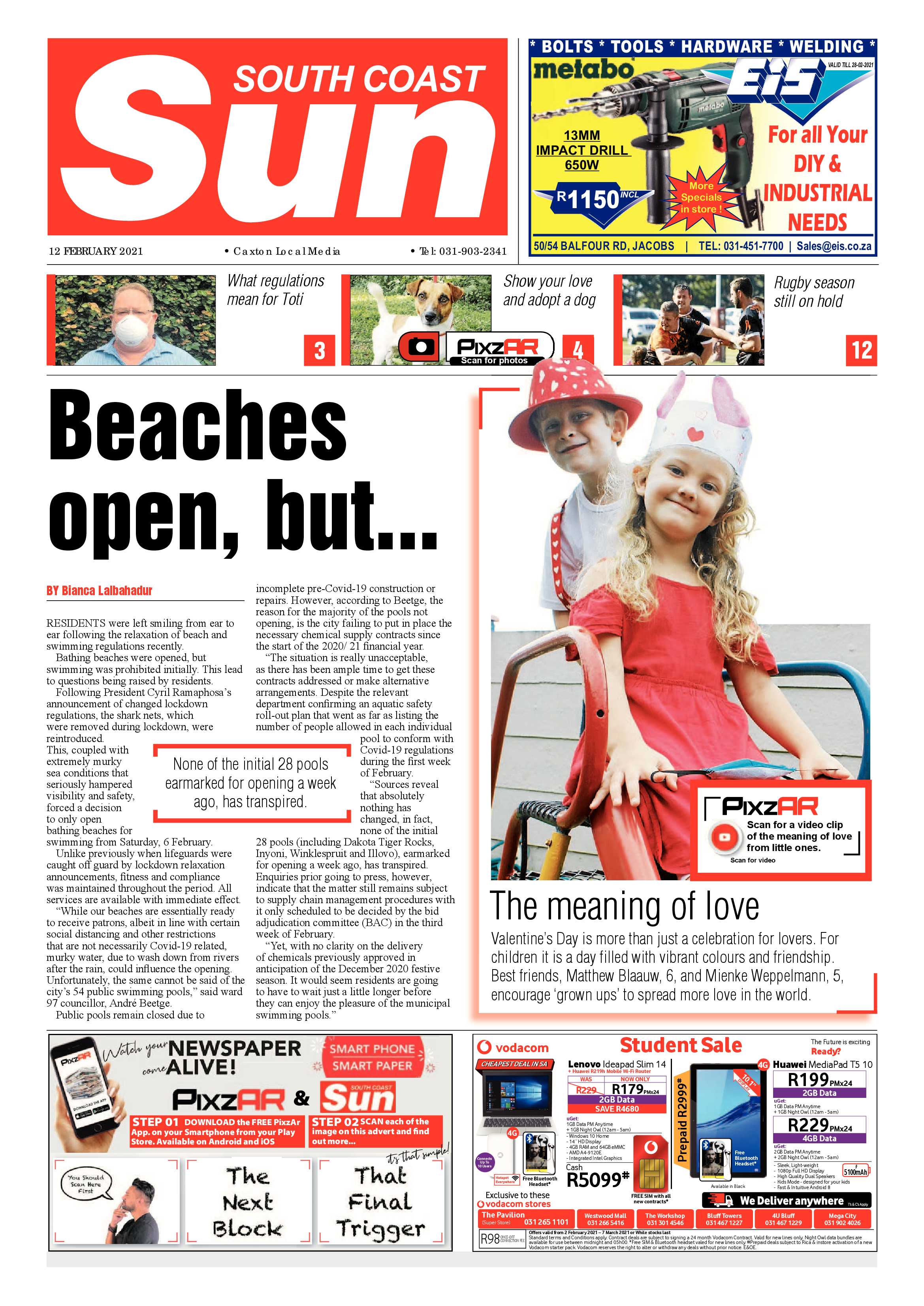 South Coast Sun 12 February 2021 page 1