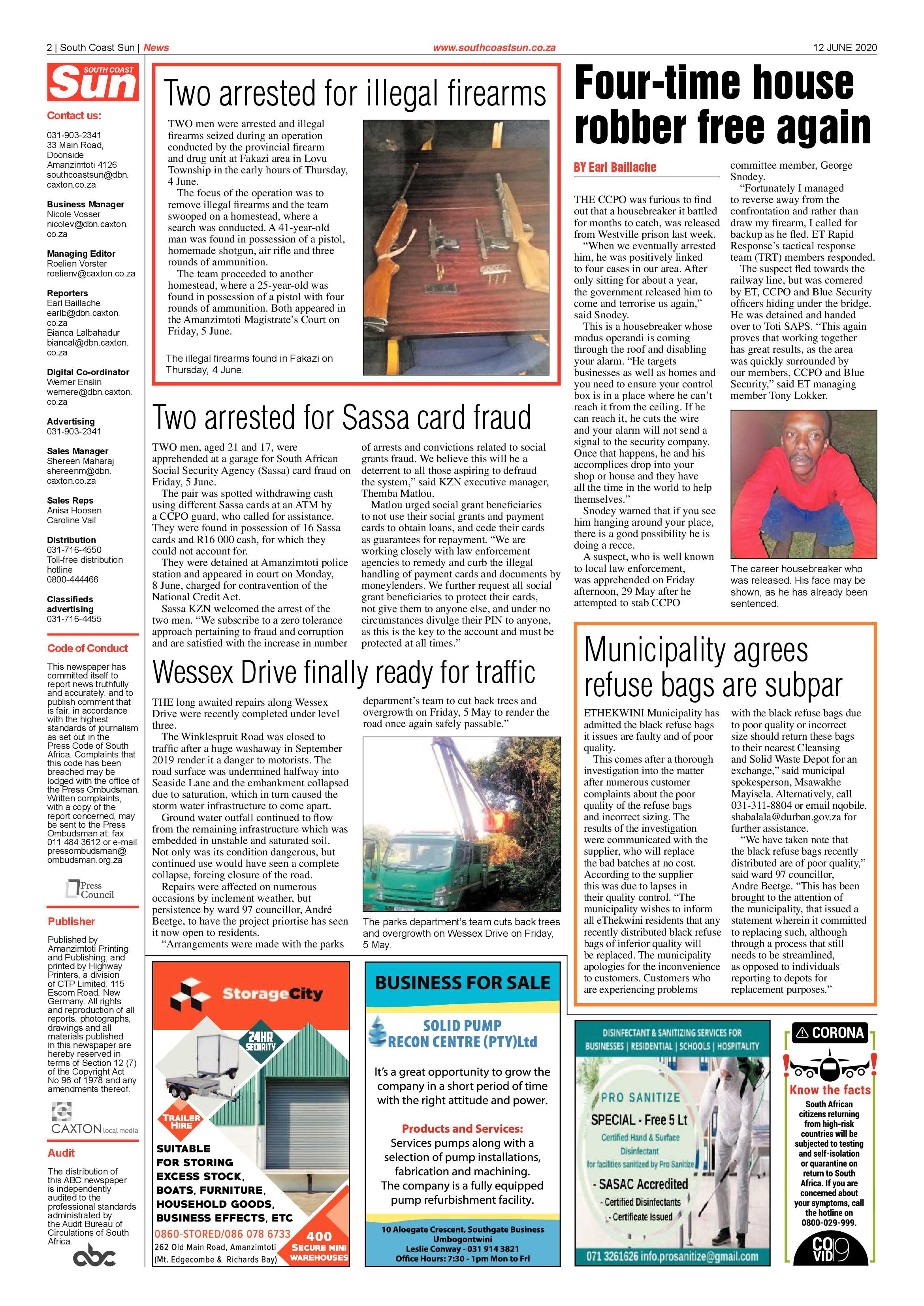 South Coast Sun 12 June 2020 page 2