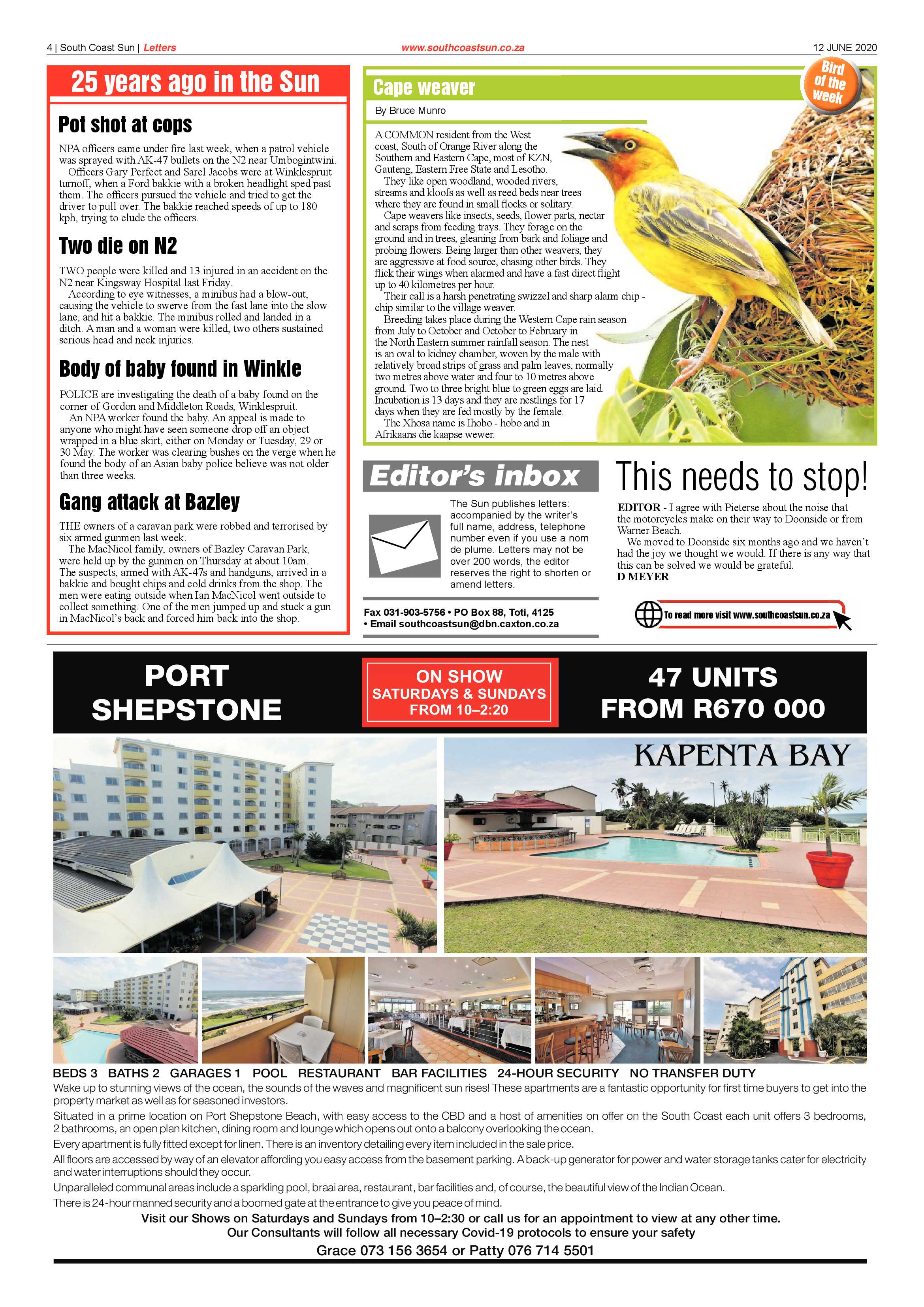 South Coast Sun 12 June 2020 page 4