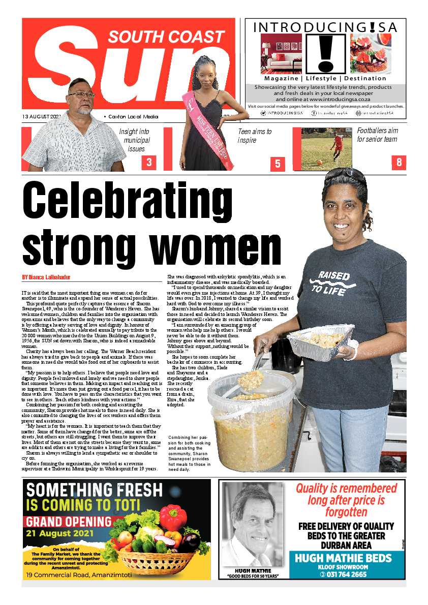 South Coast Sun 13 August  2021 page 1