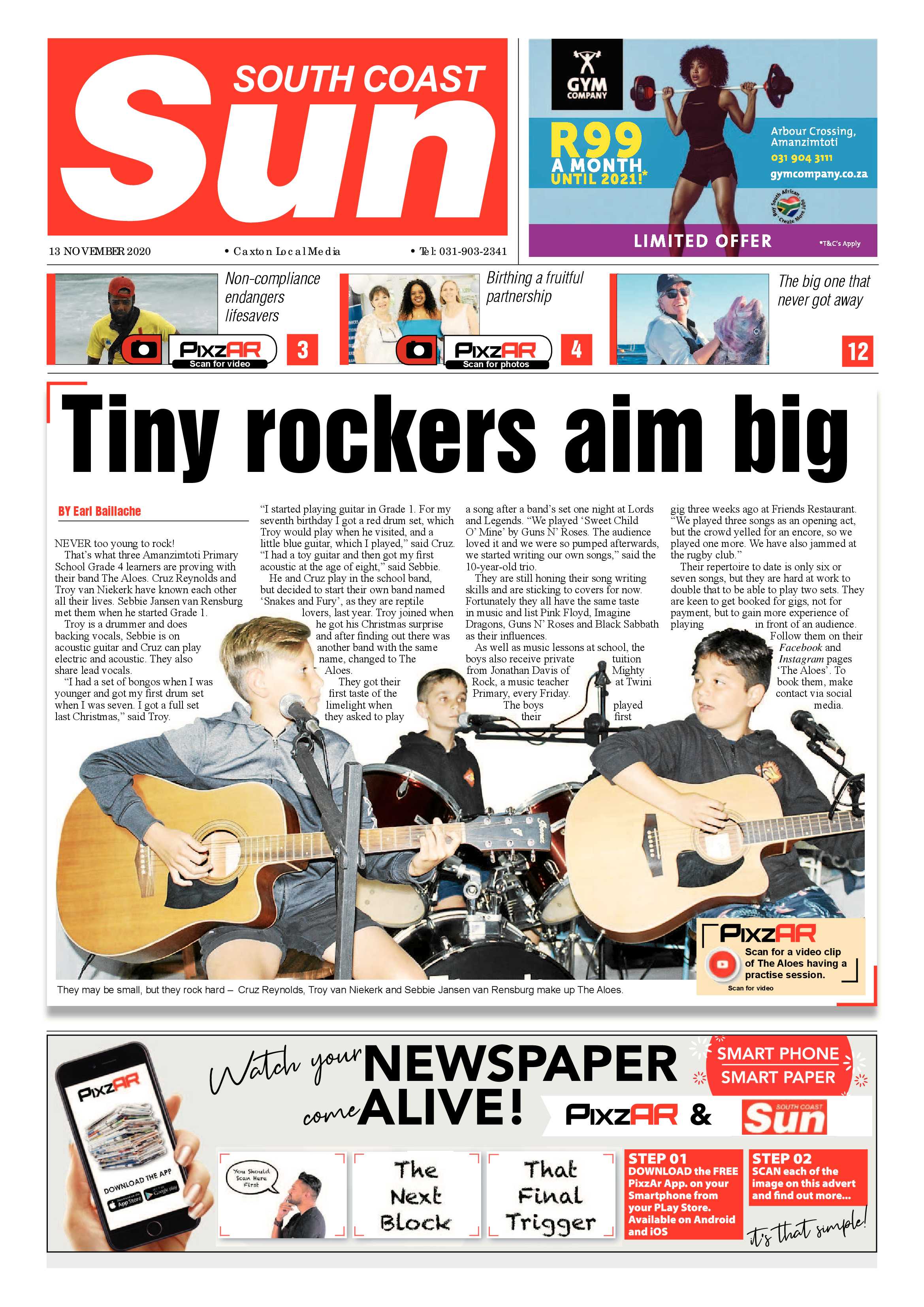 South Coast Sun 13 November 2020 page 1