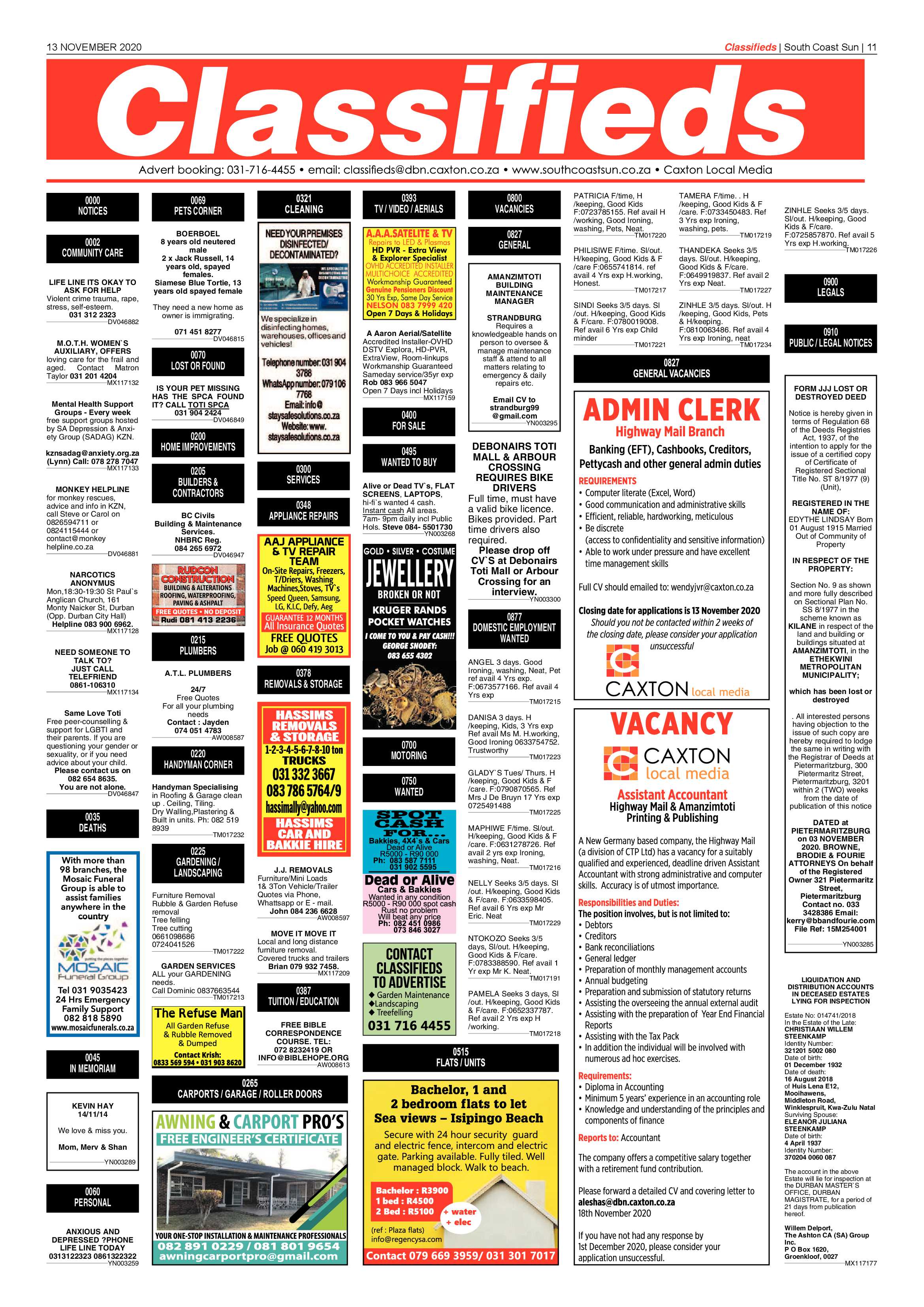 South Coast Sun 13 November 2020 page 11