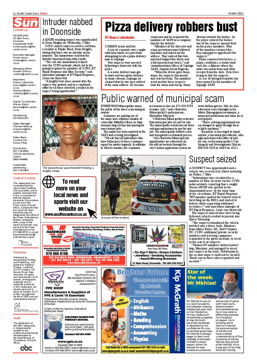 South Coast Sun 14 May 2021 page 2