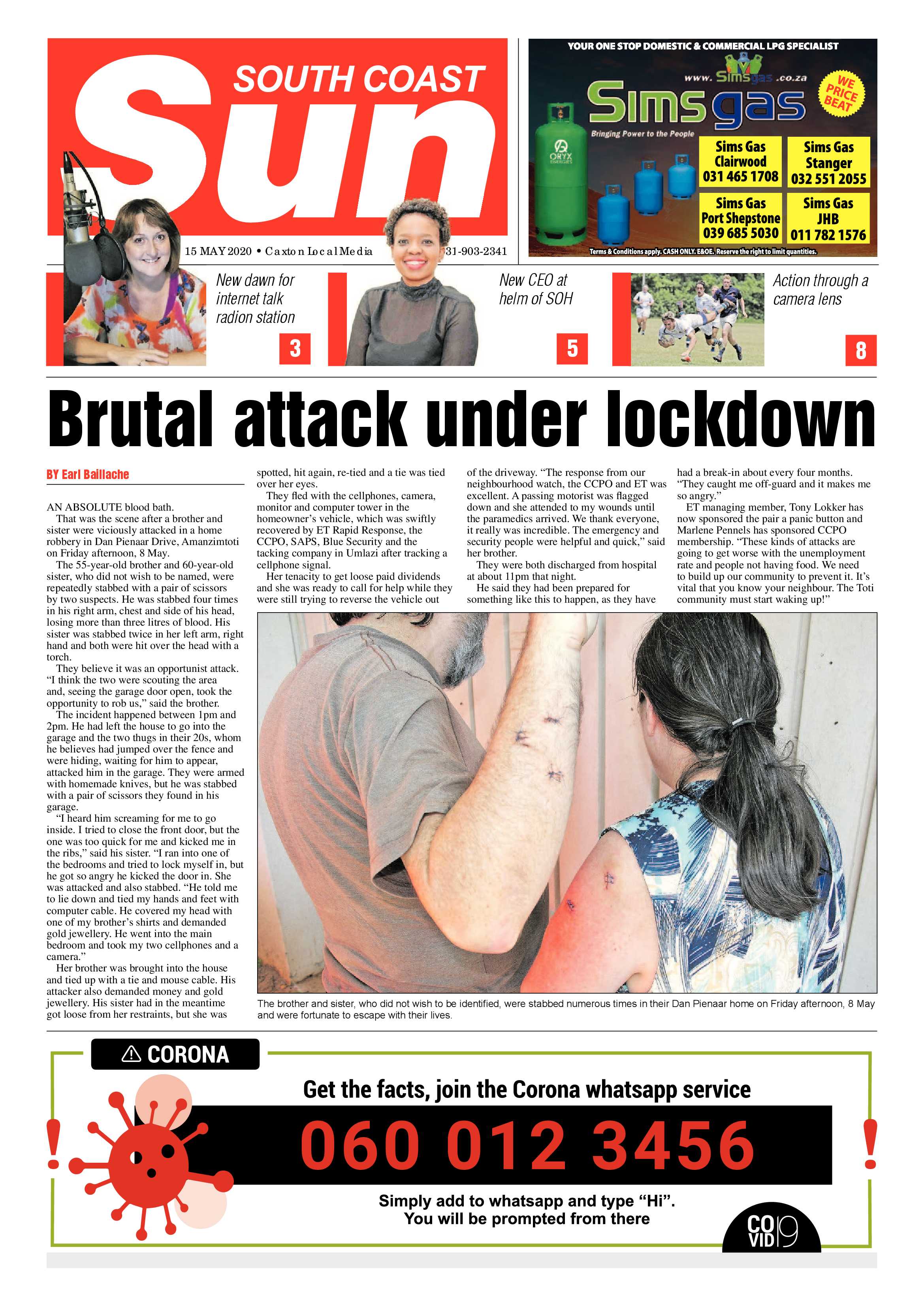 South Coast Sun 15 May 2020 page 1