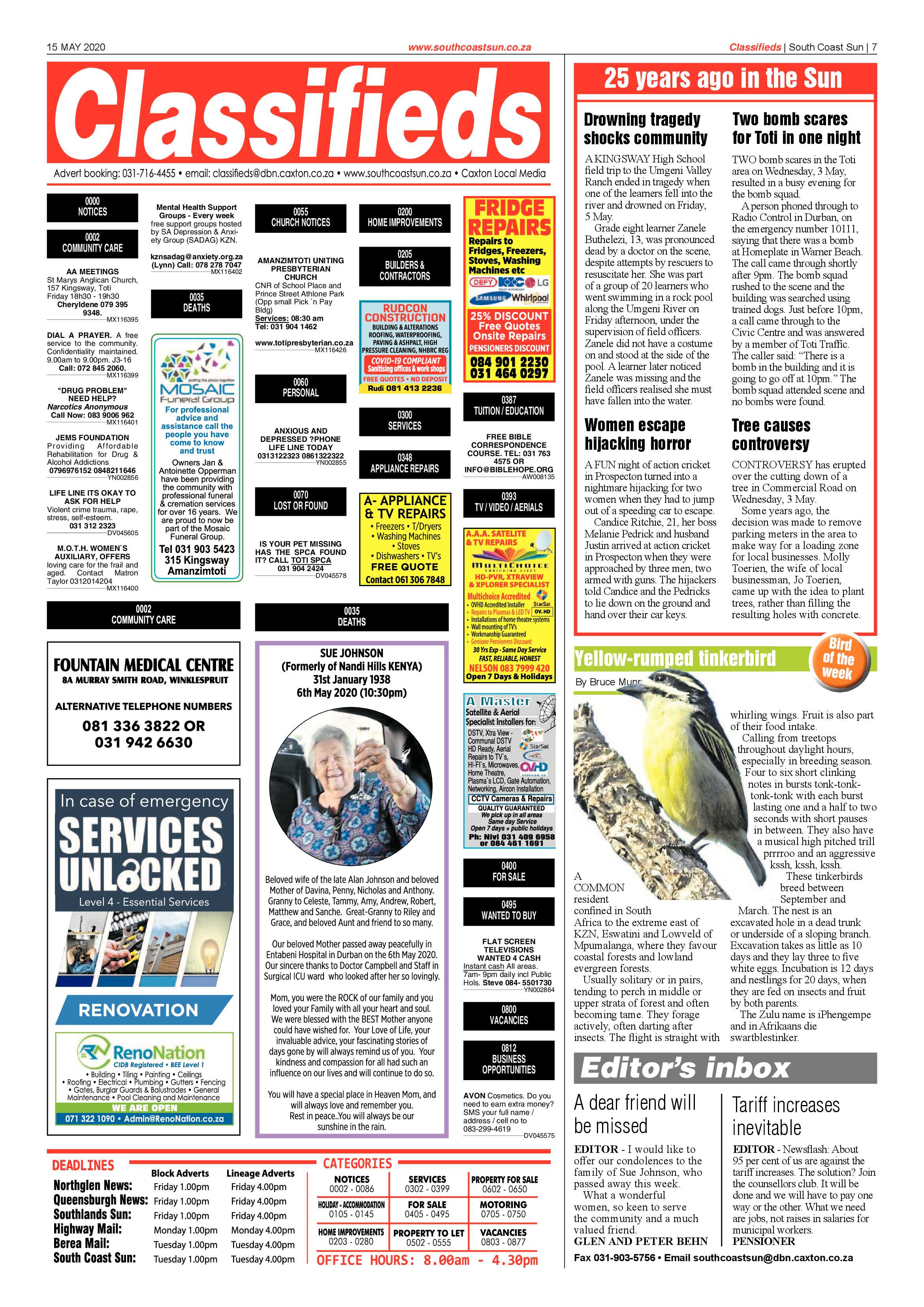 South Coast Sun 15 May 2020 page 7