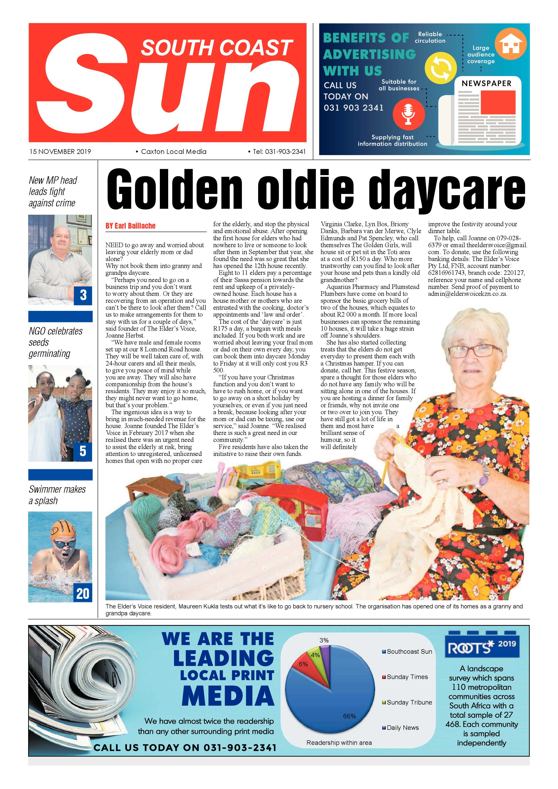 South Coast Sun 15 November 2019 page 1