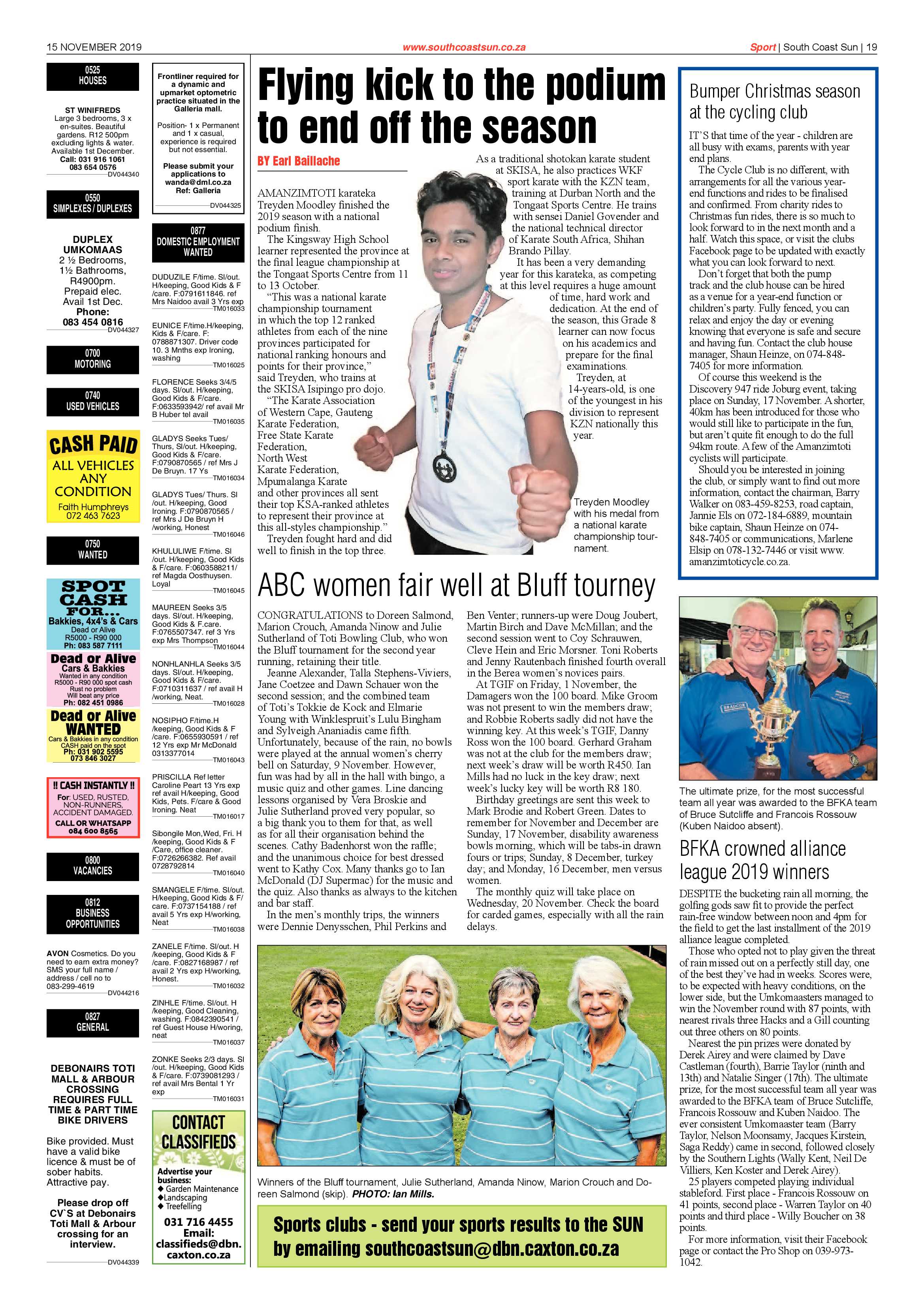 South Coast Sun 15 November 2019 page 19