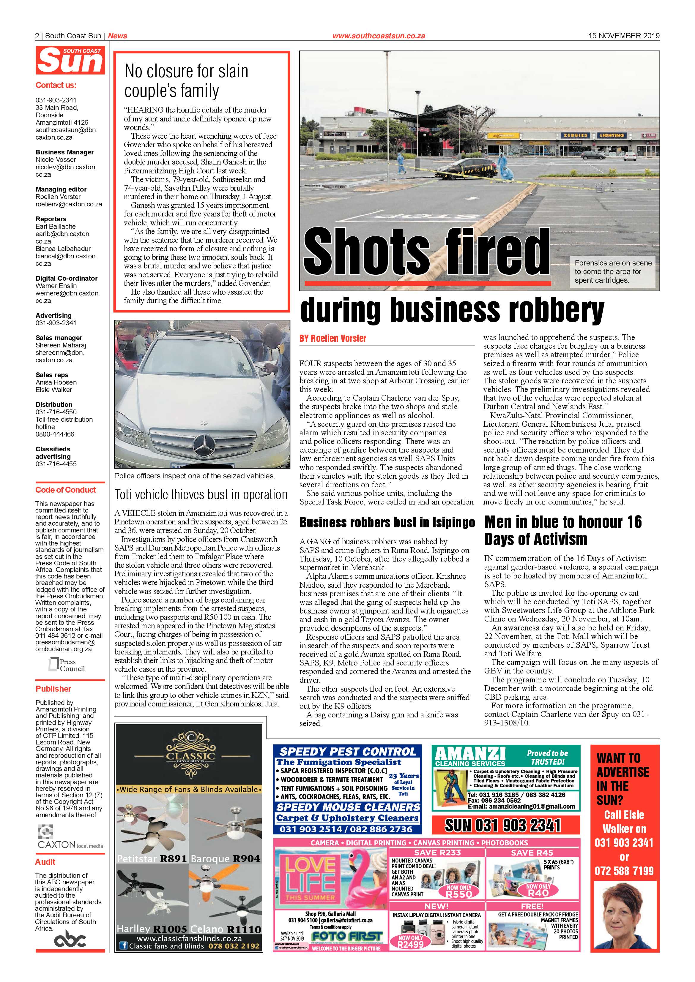 South Coast Sun 15 November 2019 page 2
