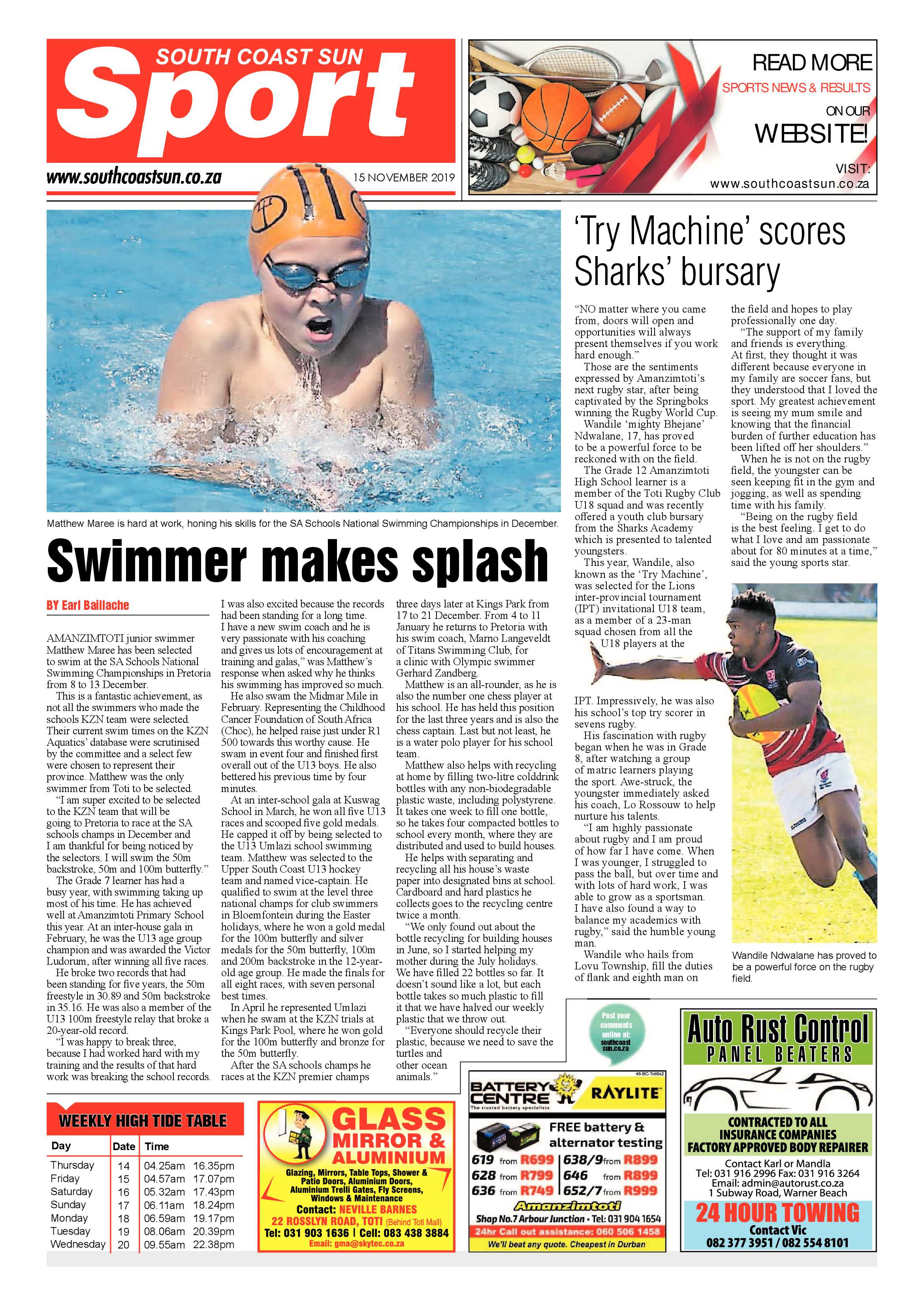 South Coast Sun 15 November 2019 page 20