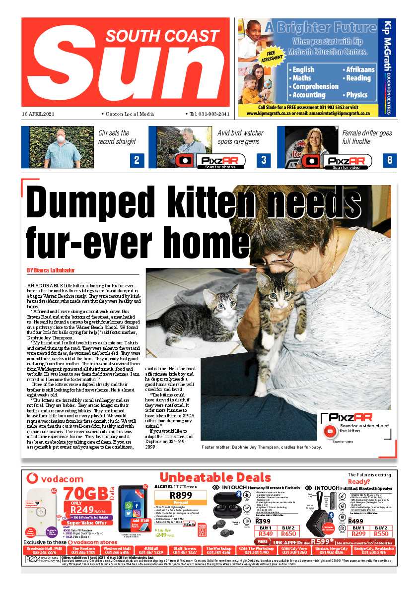 South Coast Sun 16 April 2021 page 1