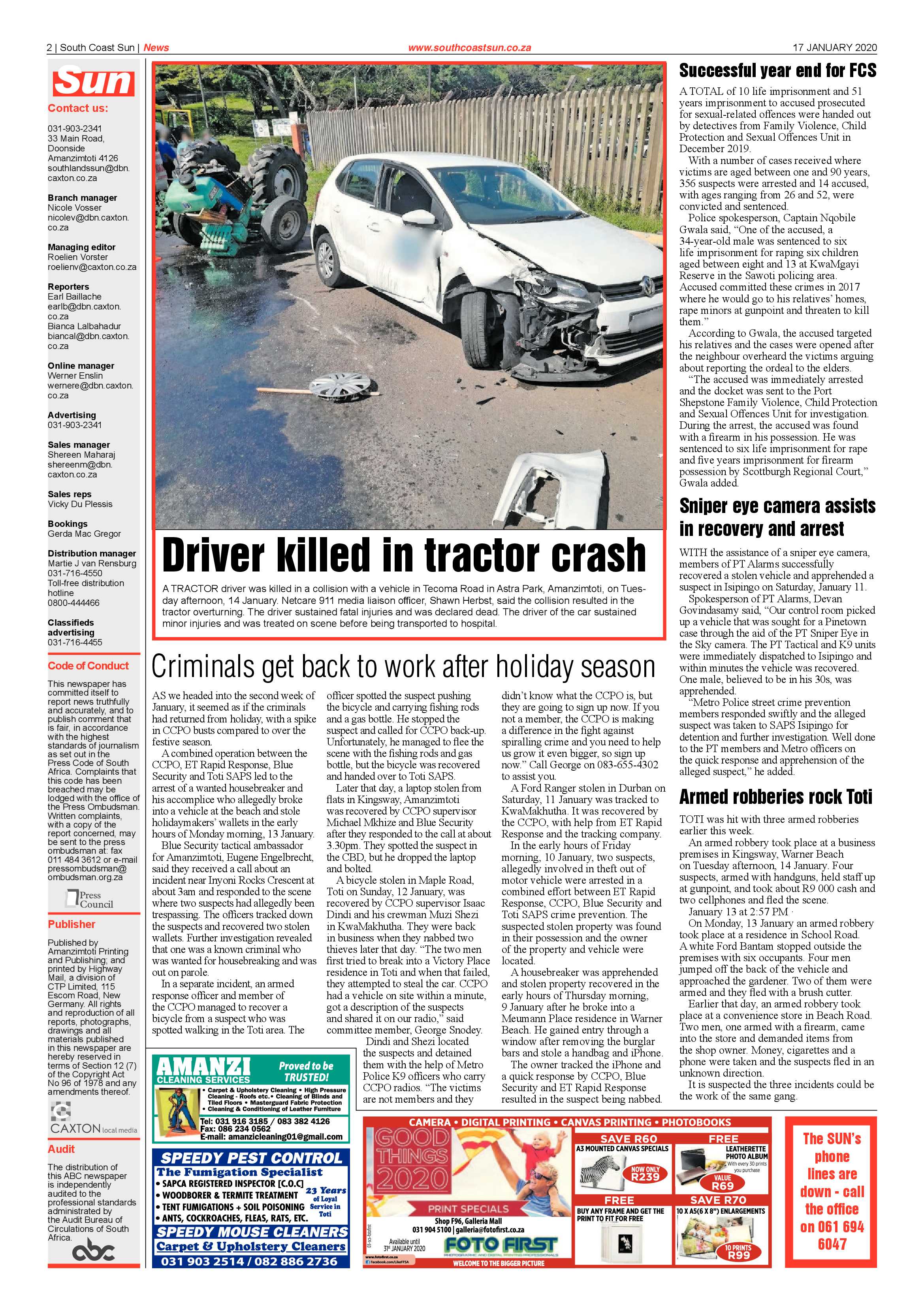 South Coast Sun 17 Januray 2020 page 2