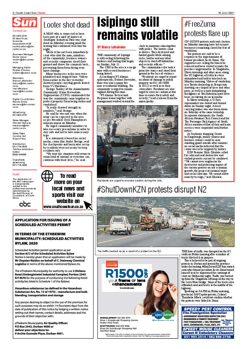 South Coast Sun 16 July 2021 page 2