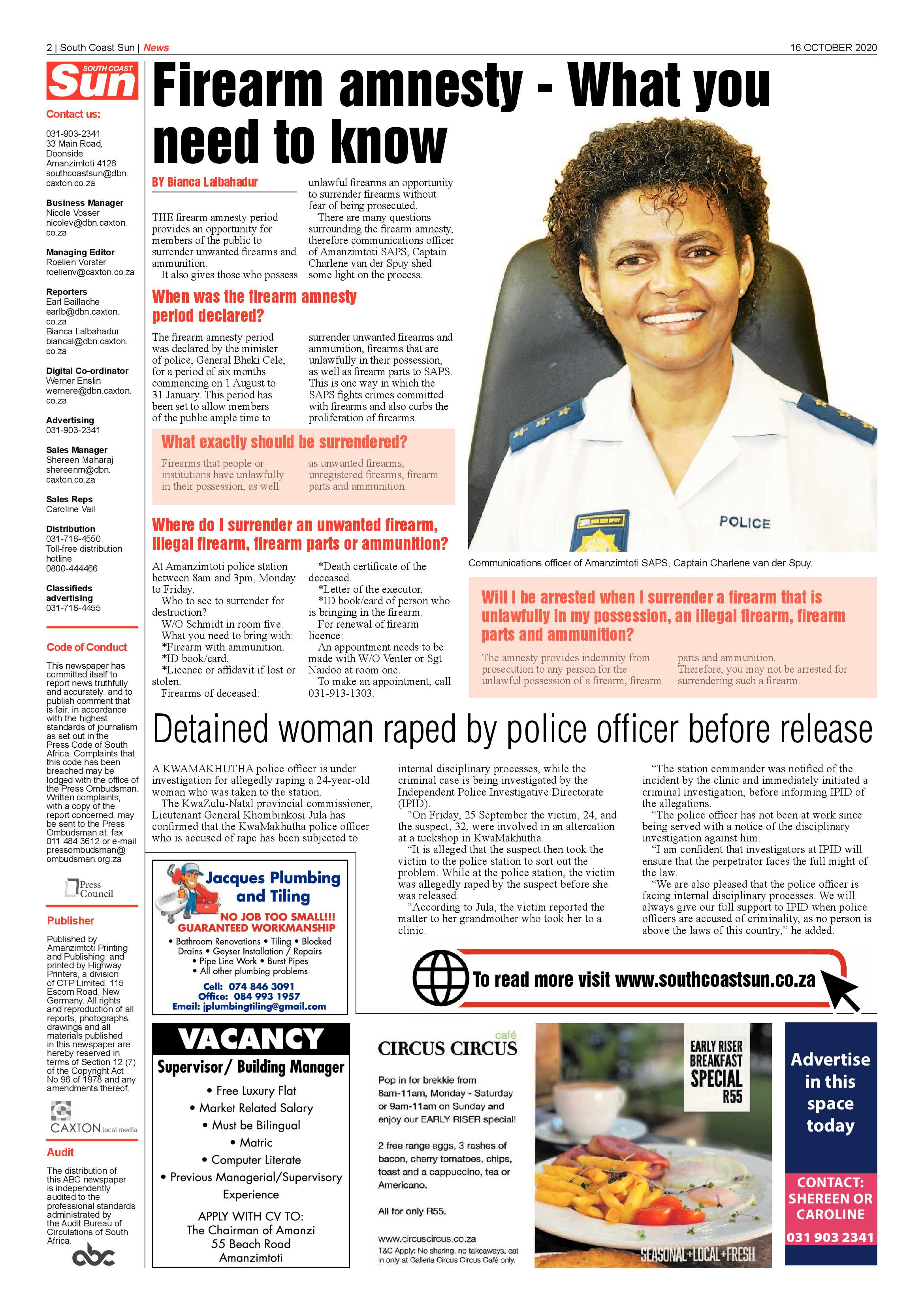 South Coast Sun 16 October 2020 page 2