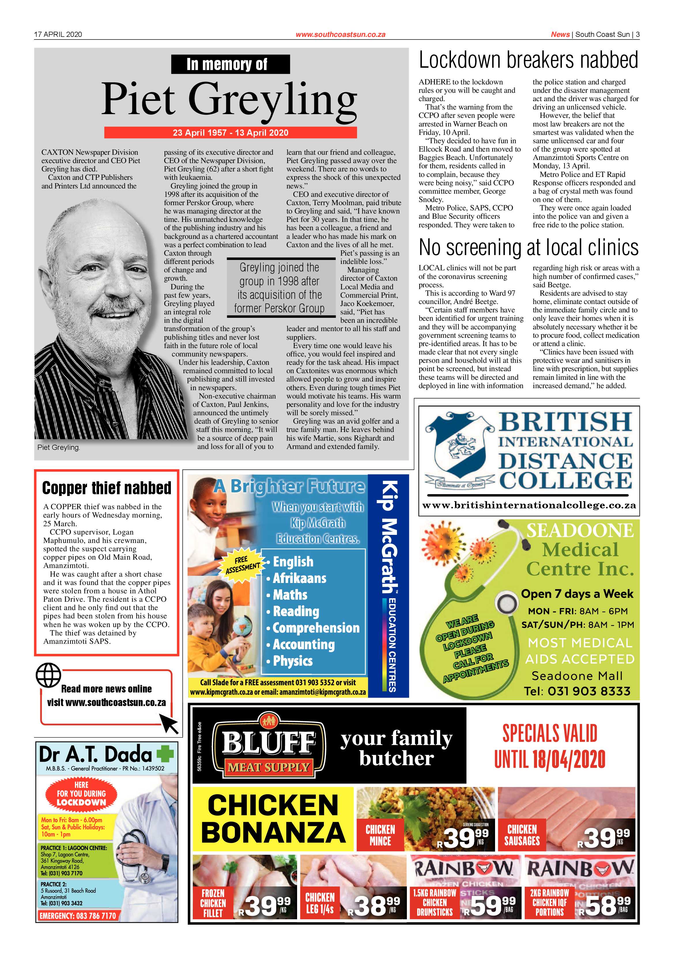 South Coast Sun 17 April 2020 page 3