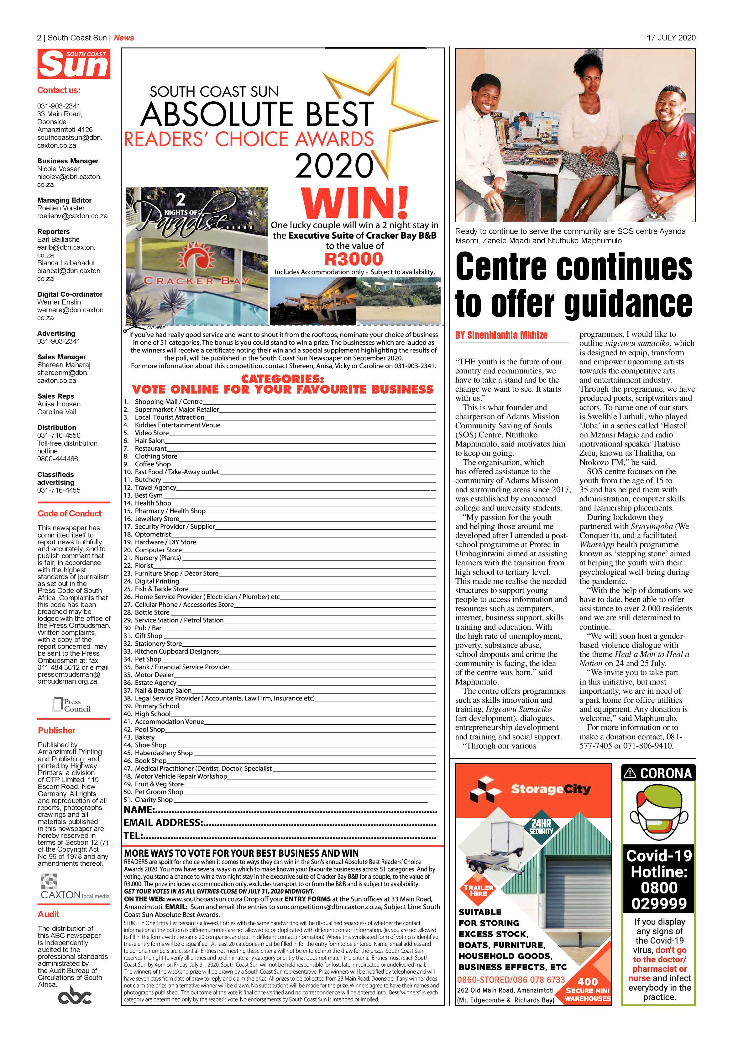 South Coast Sun 17 July 2020 page 2