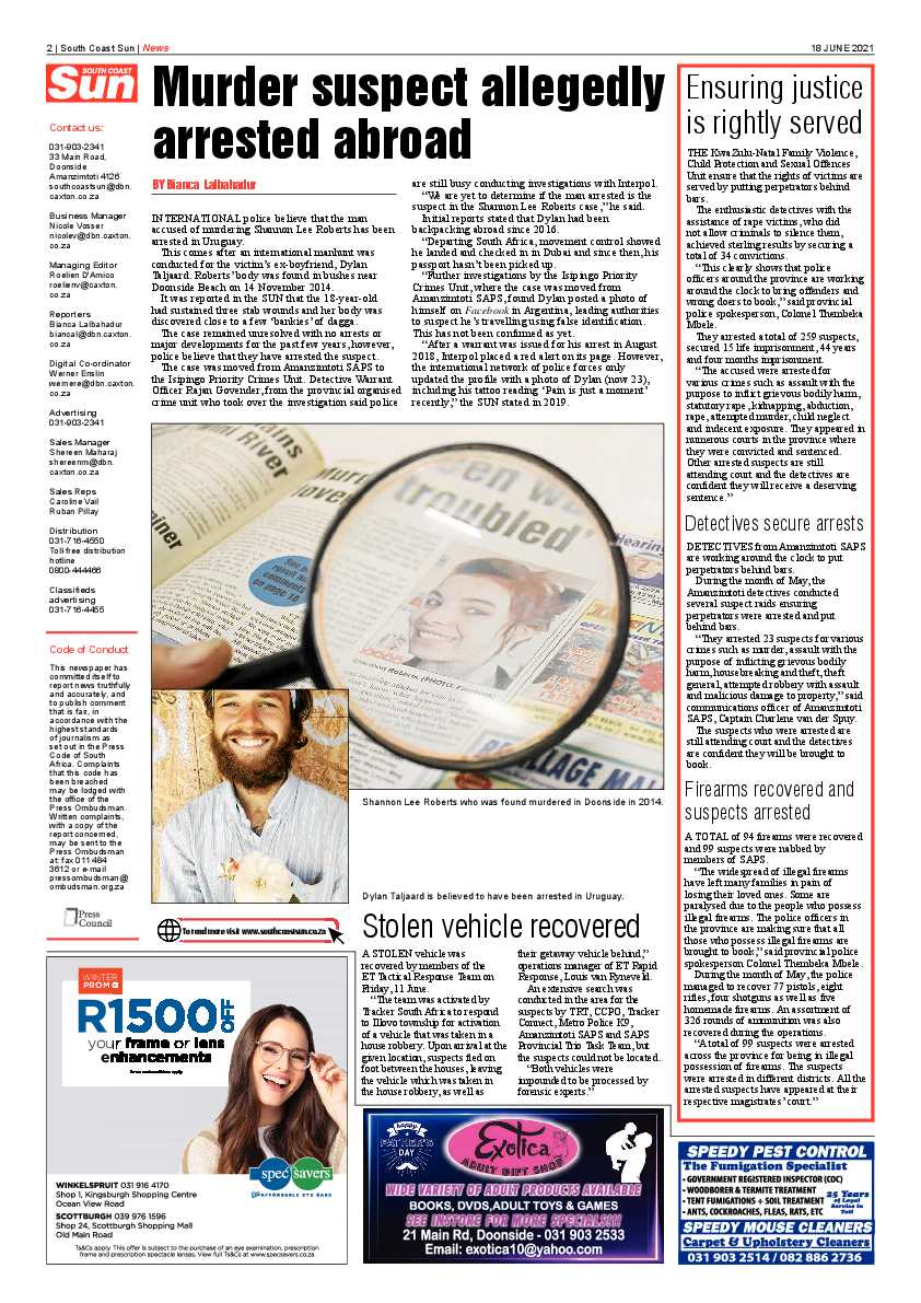 South Coast Sun 18 June 2021 page 2