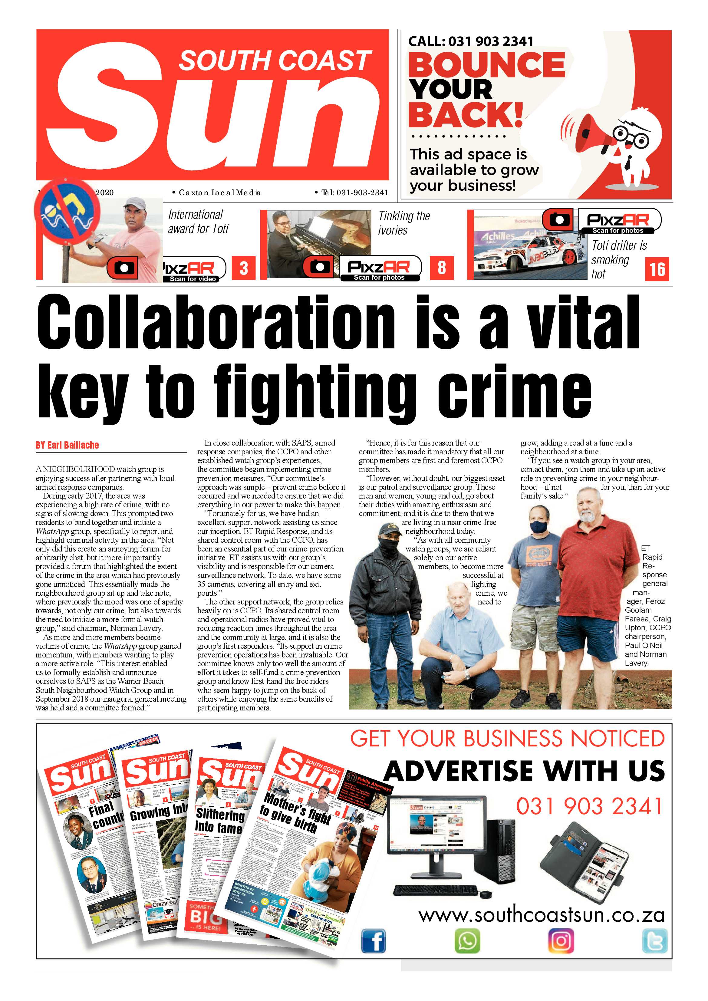 South Coast Sun 18 November 2020 page 1
