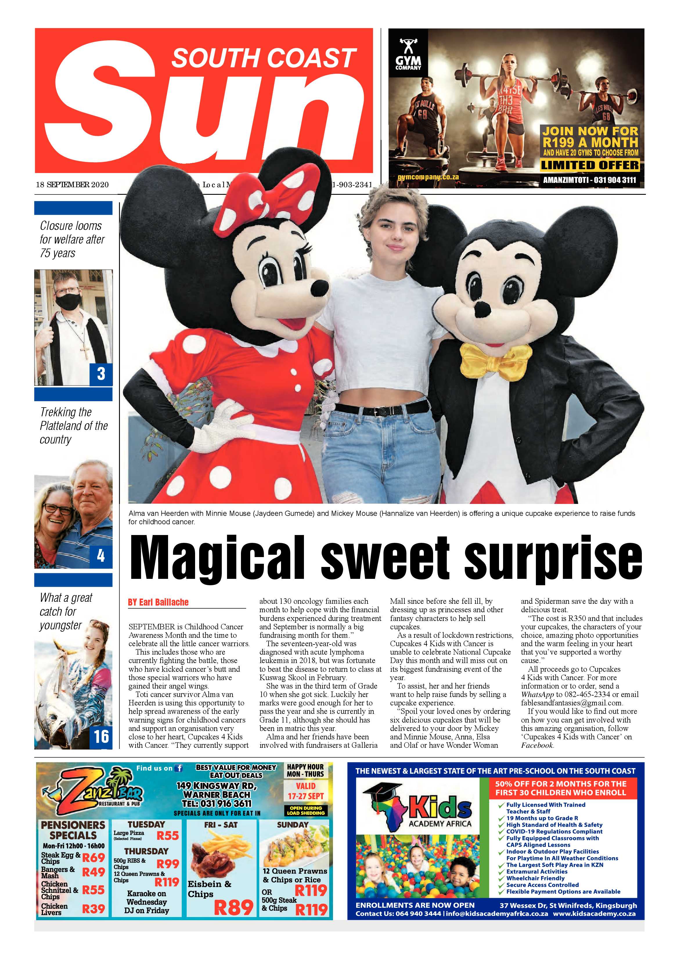 South Coast Sun 18 September 2020 page 1