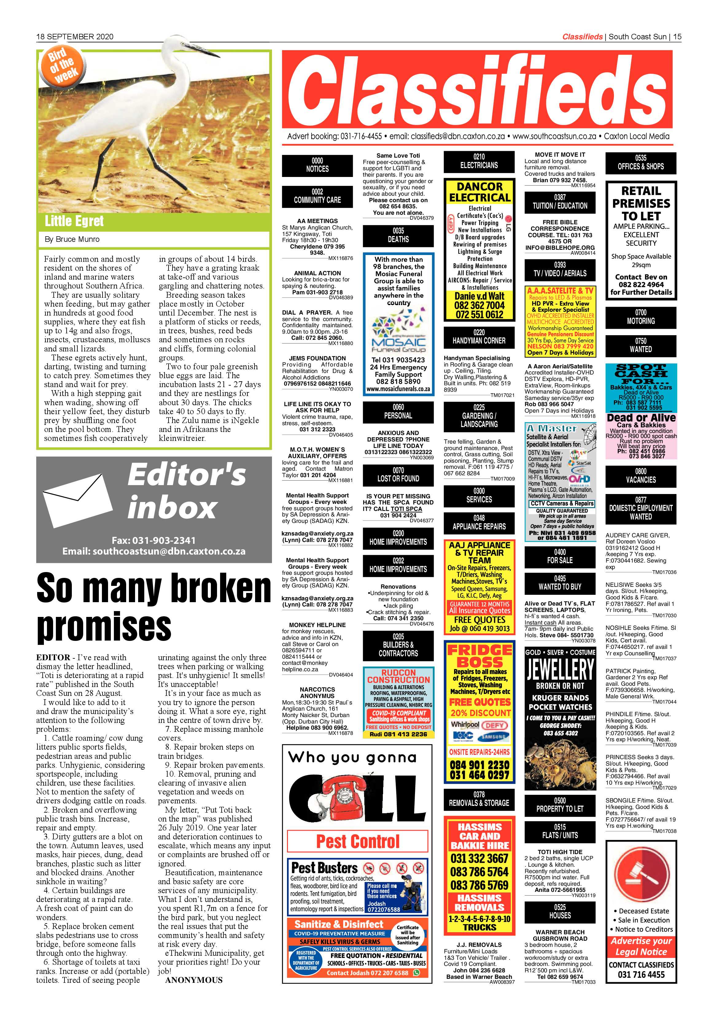 South Coast Sun 18 September 2020 page 15