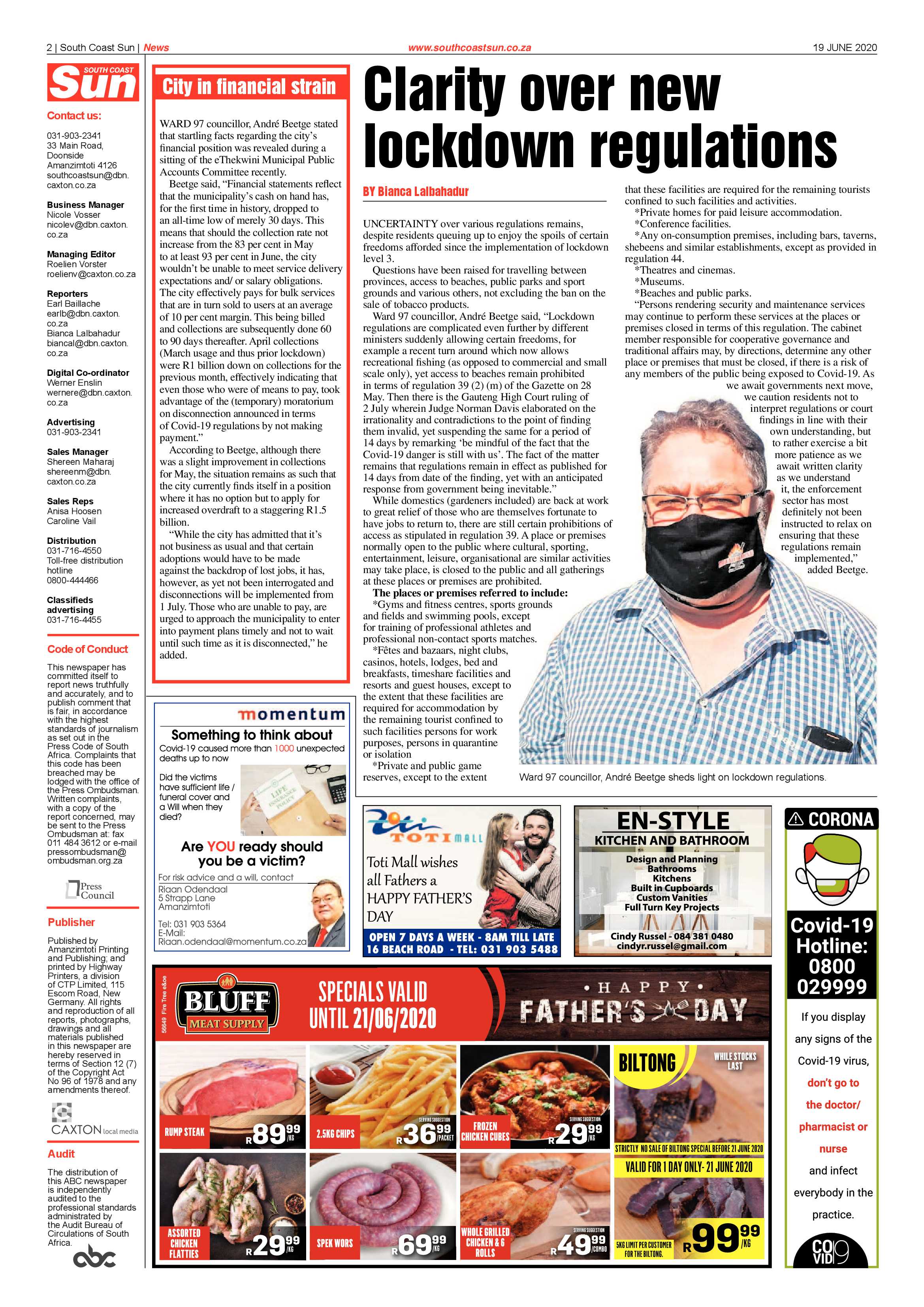 South Coast Sun 19 June 2020 page 2