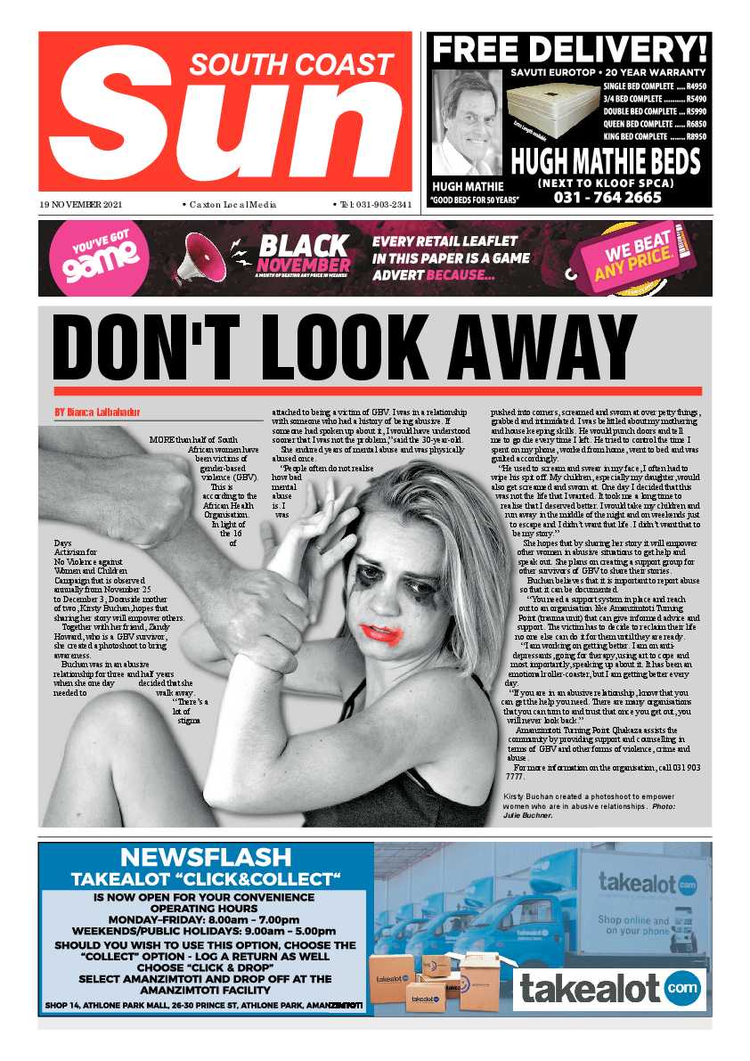 South Coast Sun 19 November 2021 page 1