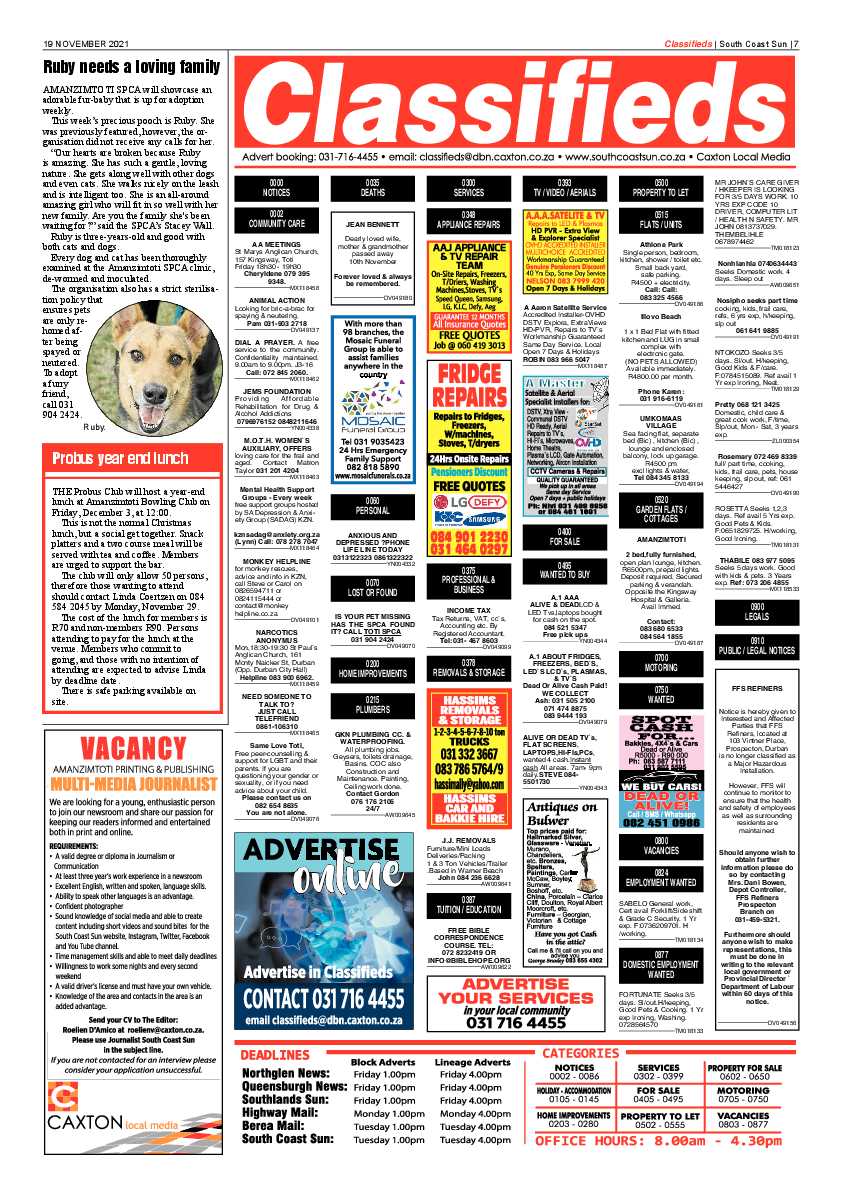 South Coast Sun 19 November 2021 page 7