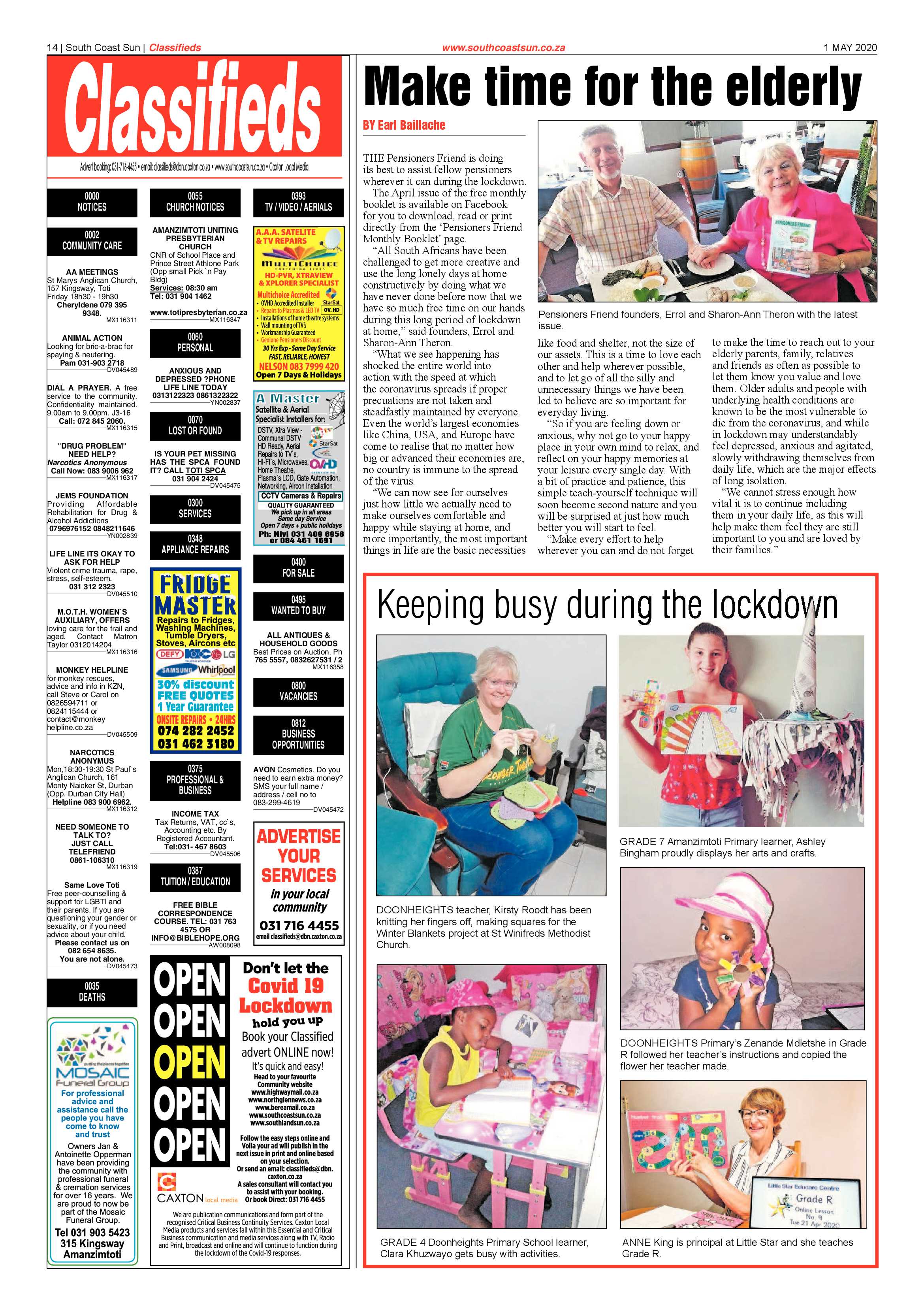 South Coast Sun 1 May 2020 page 14