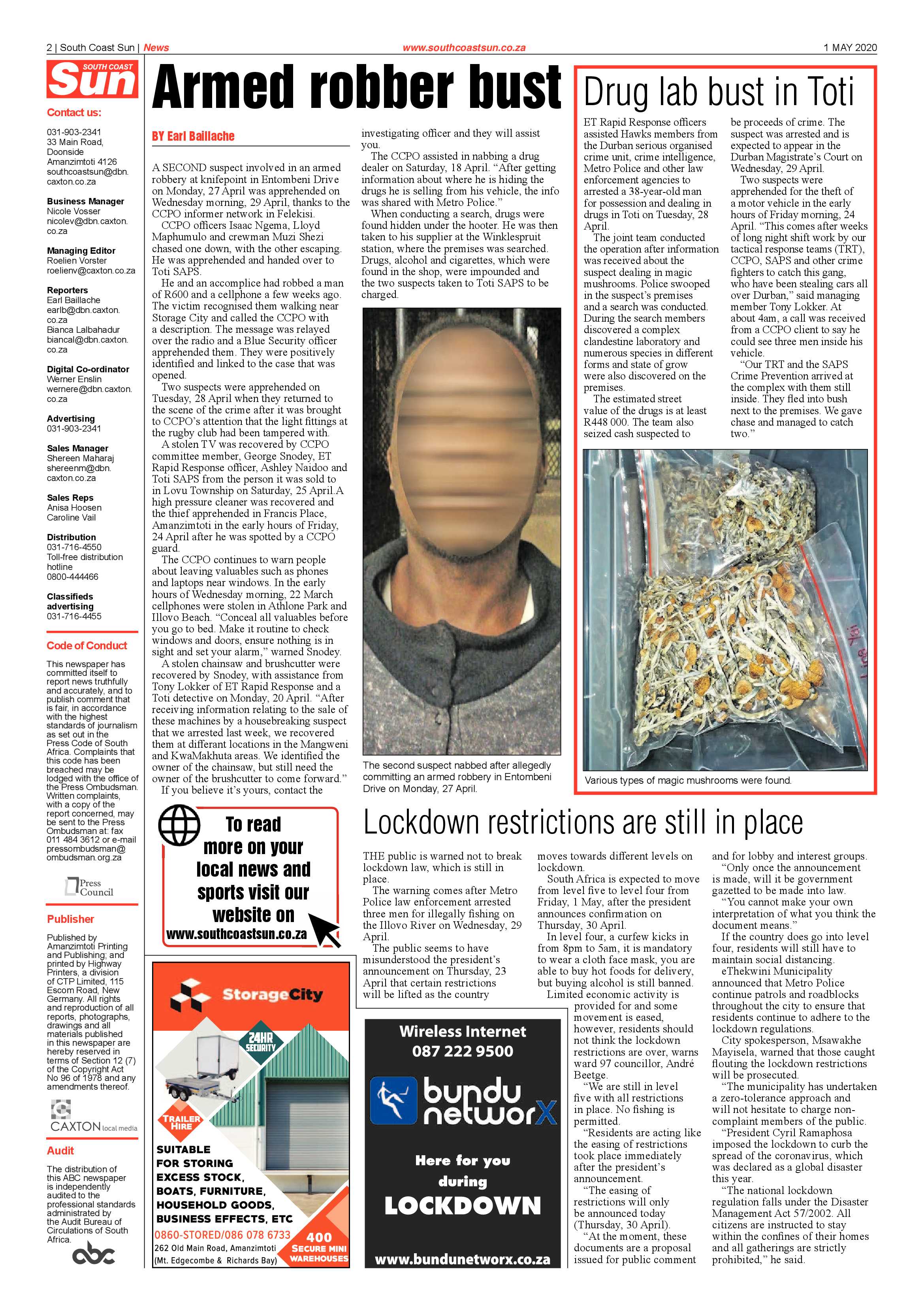 South Coast Sun 1 May 2020 page 2
