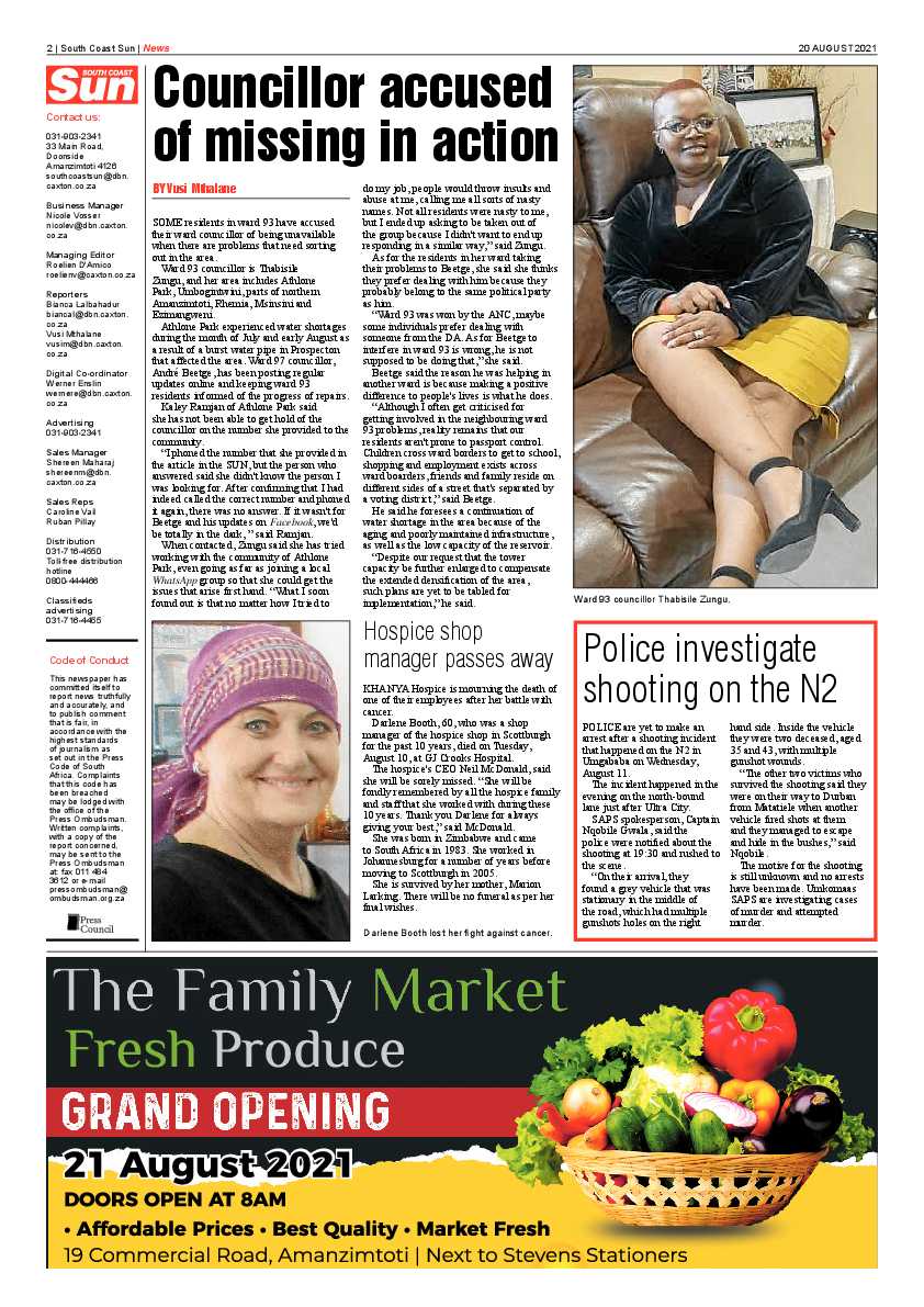 South Coast Sun 20 August  2021 page 2