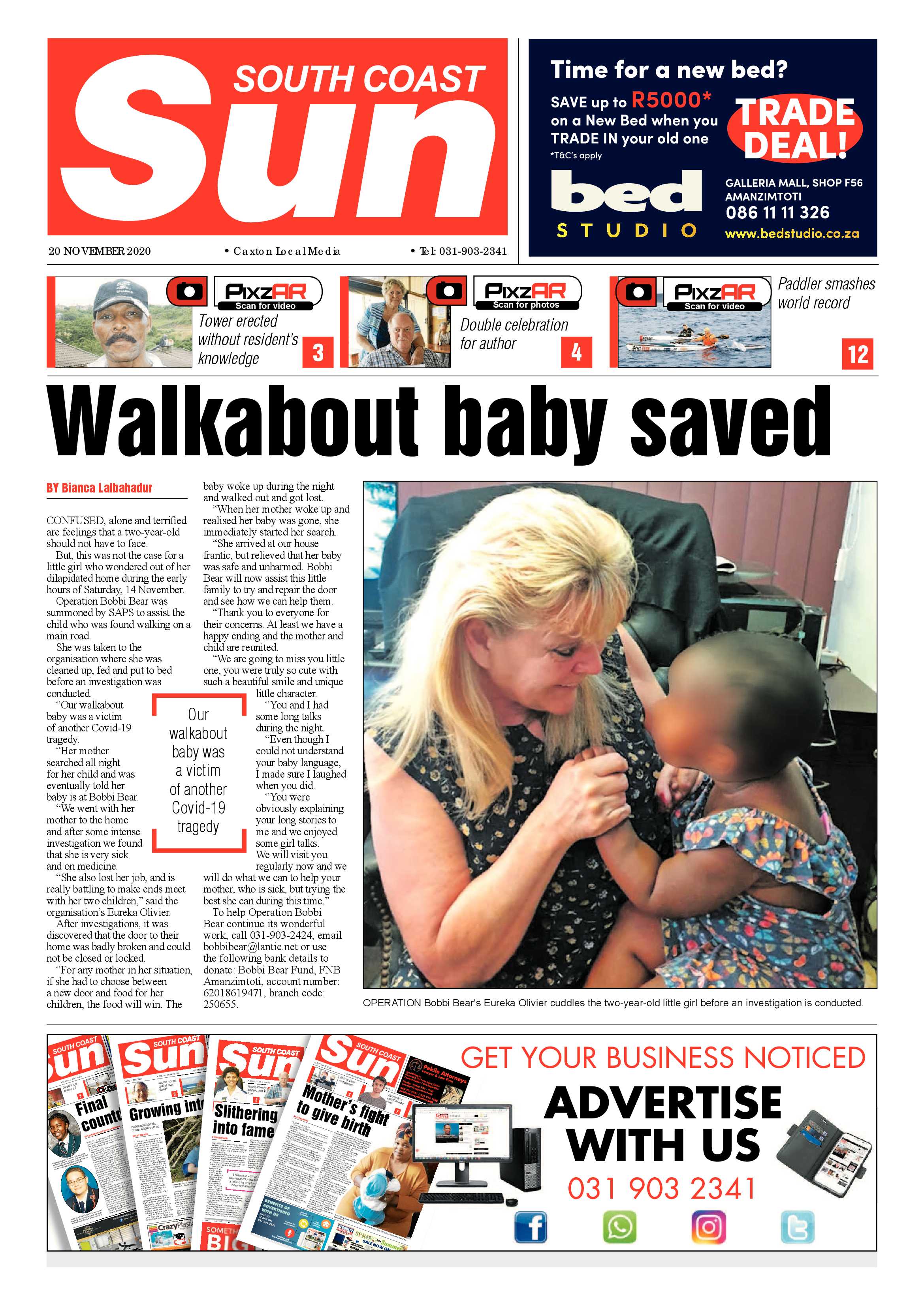South Coast Sun 20 November 2020 page 1