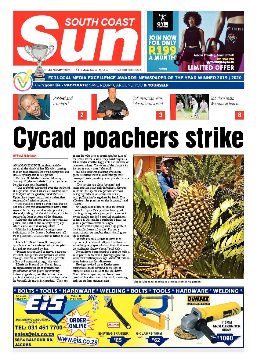 South Coast Sun 21 January 2022 page 1