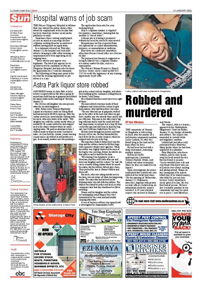 South Coast Sun 21 January 2022 page 2