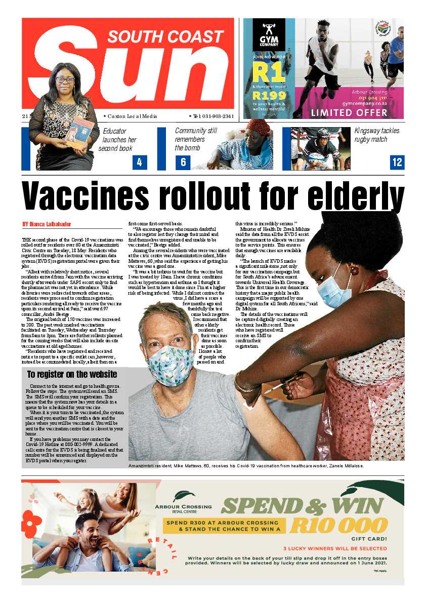South Coast Sun 21 May 2021 page 1