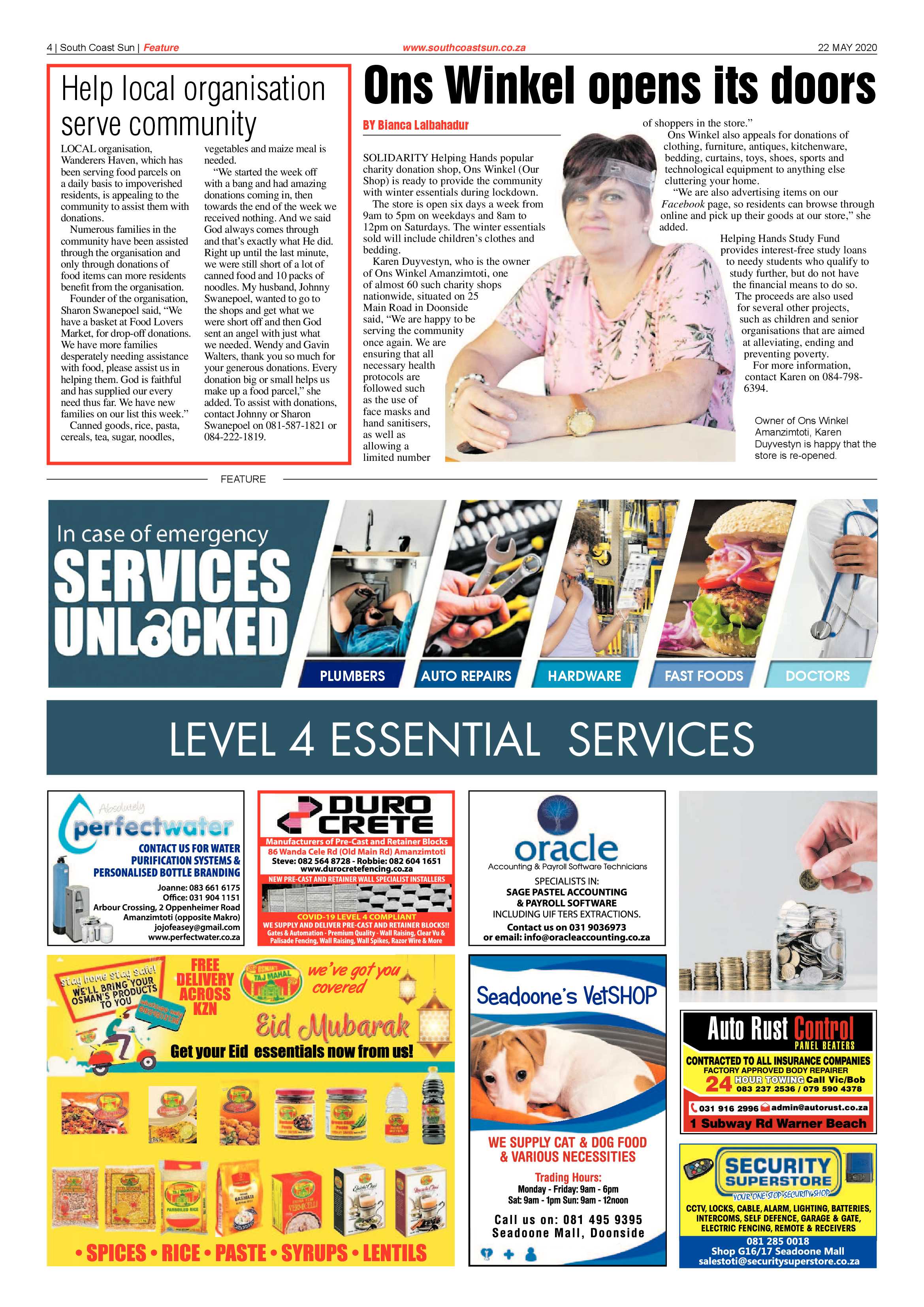 South Coast Sun 22 May 2020 page 4