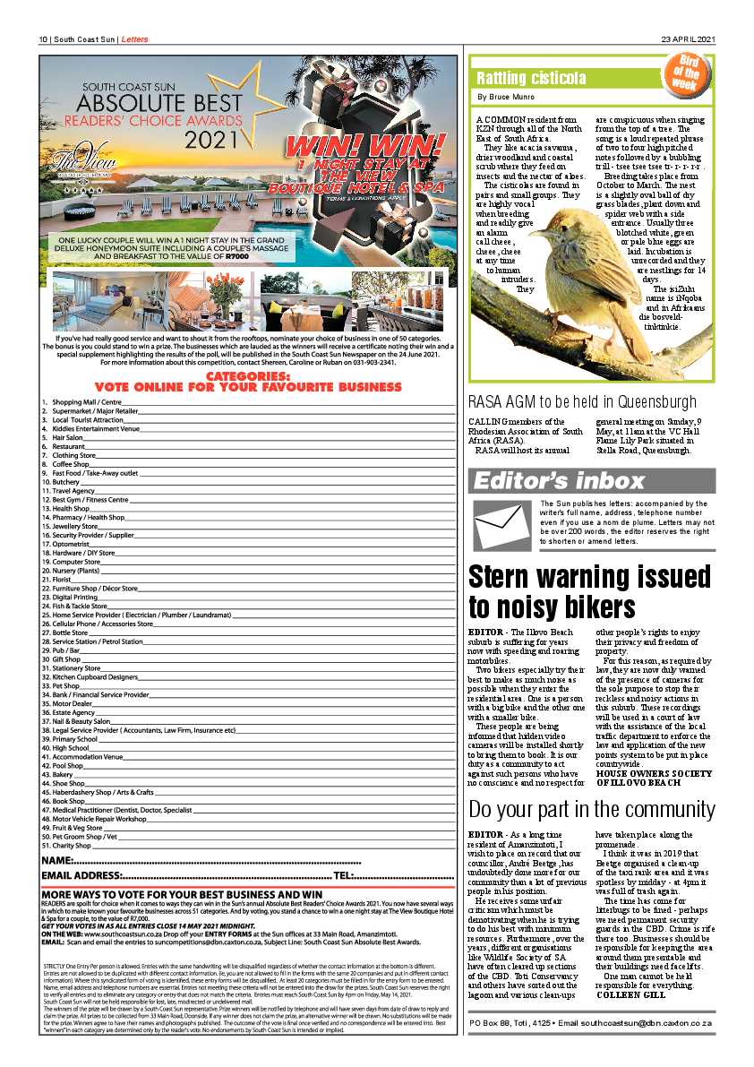 South Coast Sun 23 April 2021 page 10