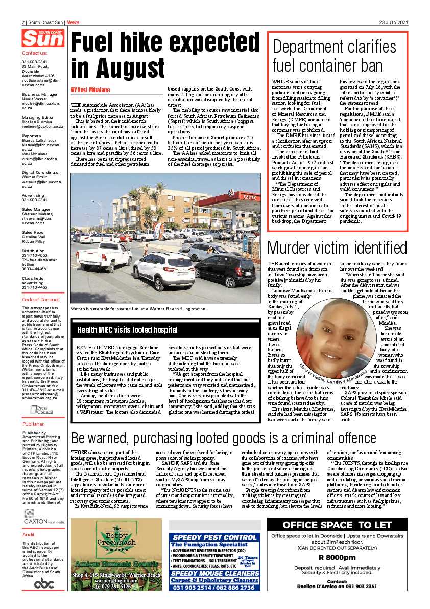 South Coast Sun 23 July 2021 page 2