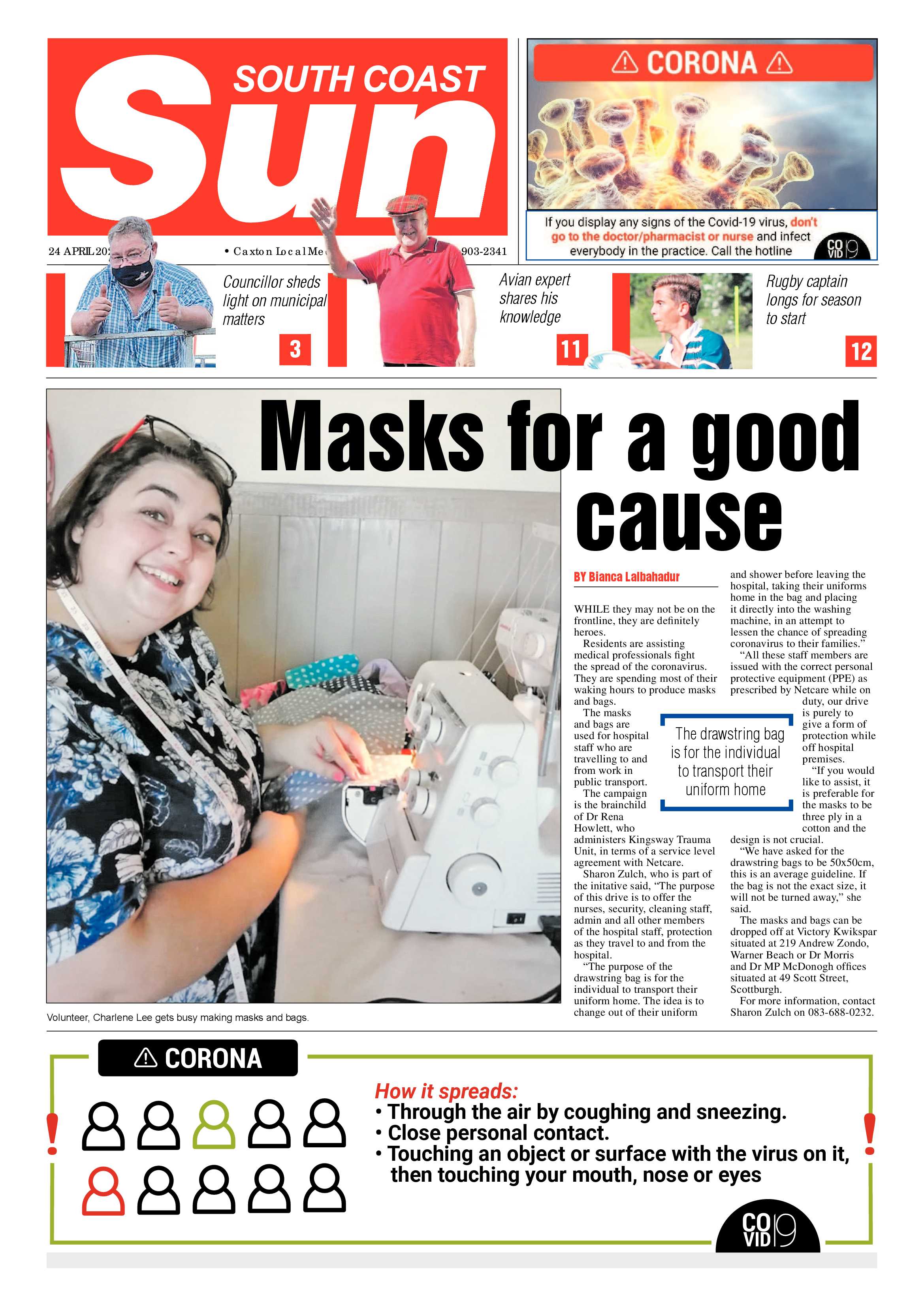 South Coast Sun 24 April 2020 page 1