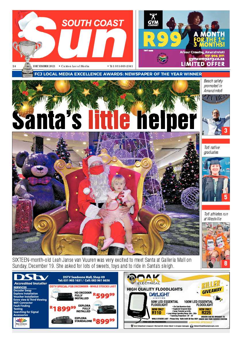 South Coast Sun 24 December 2021 page 1