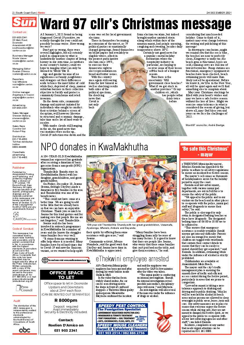 South Coast Sun 24 December 2021 page 2