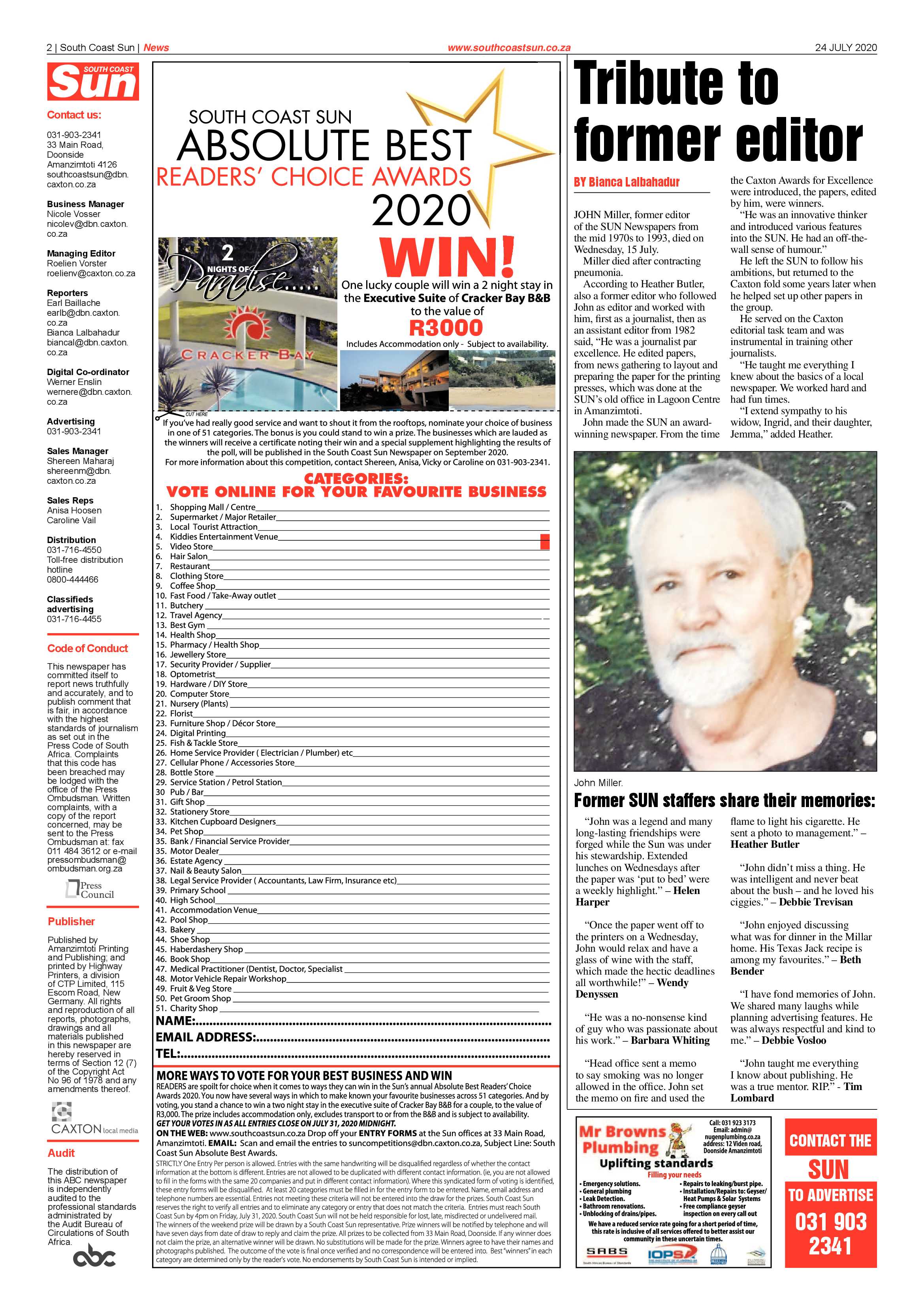 South Coast Sun 24 July 2020 page 2